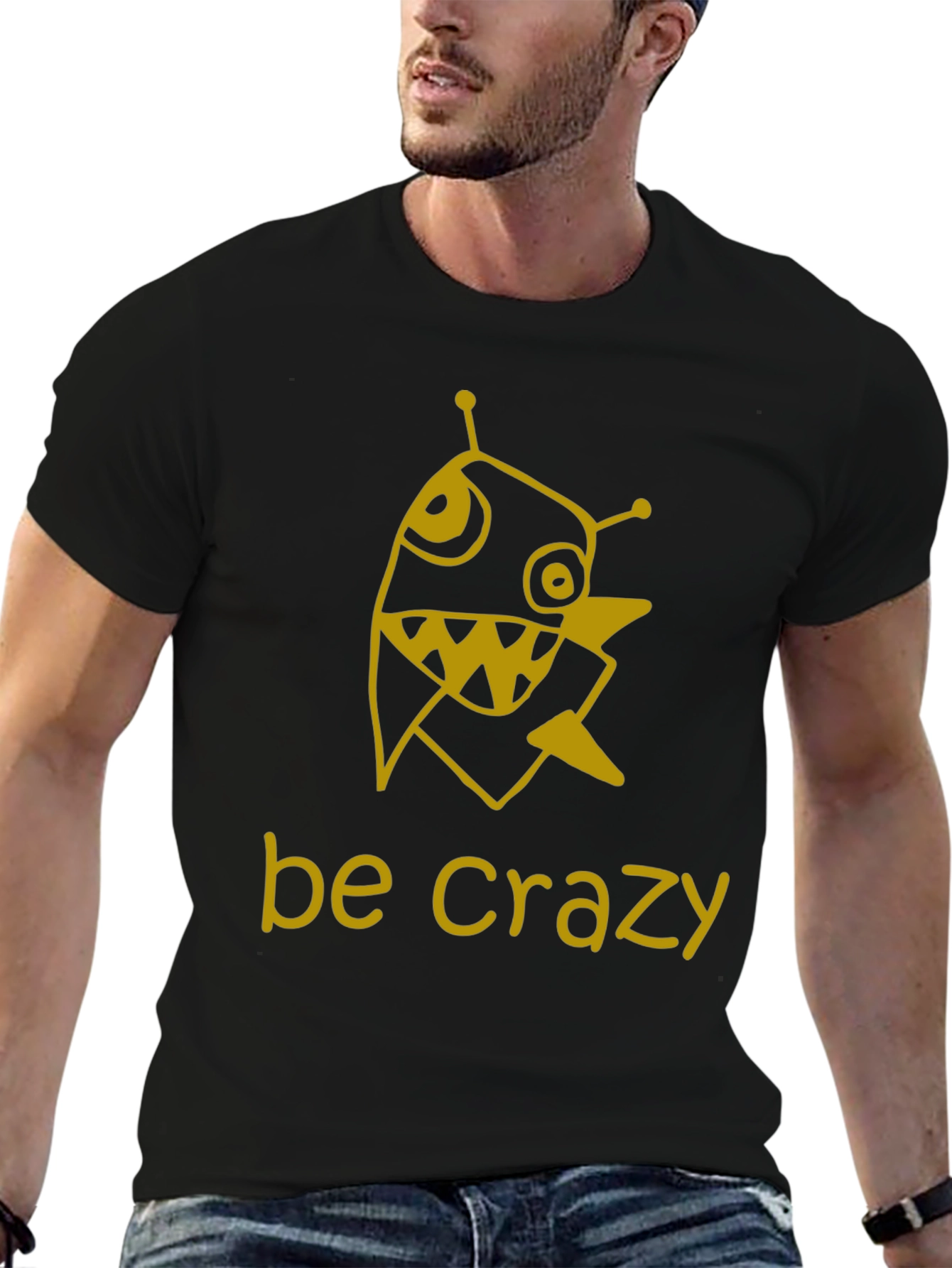 Be Crazy Graphic Tee - Mens Black T-Shirt