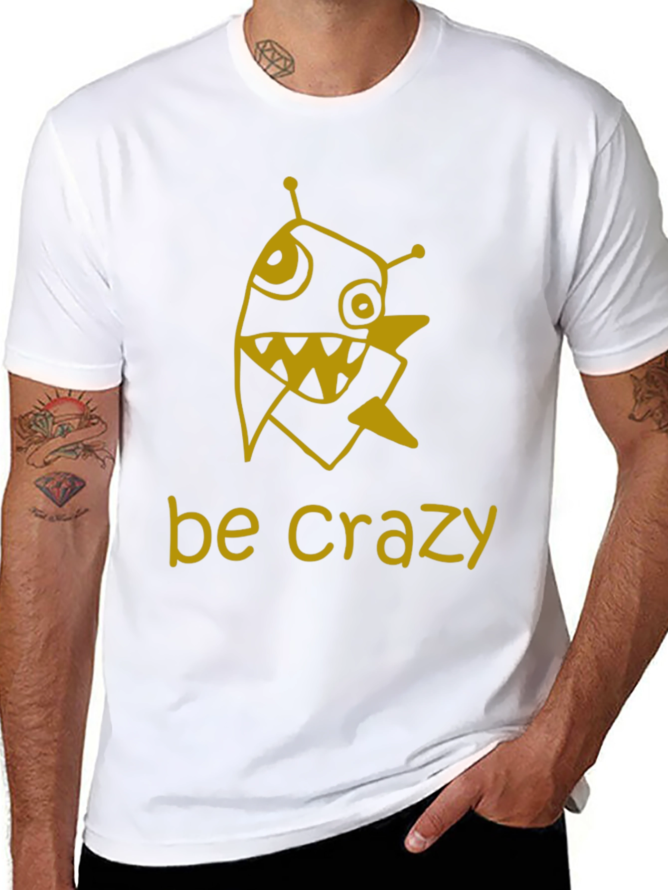 Be Crazy Graphic Tee - Mens Black T-Shirt