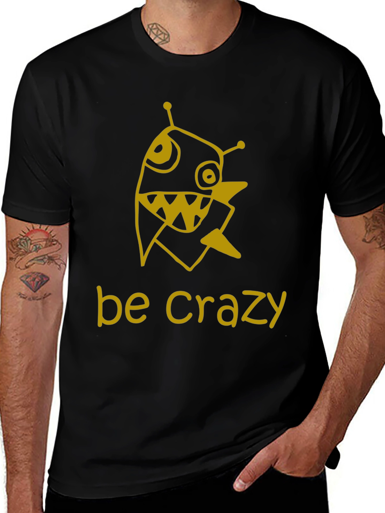Be Crazy Graphic Tee - Mens Black T-Shirt