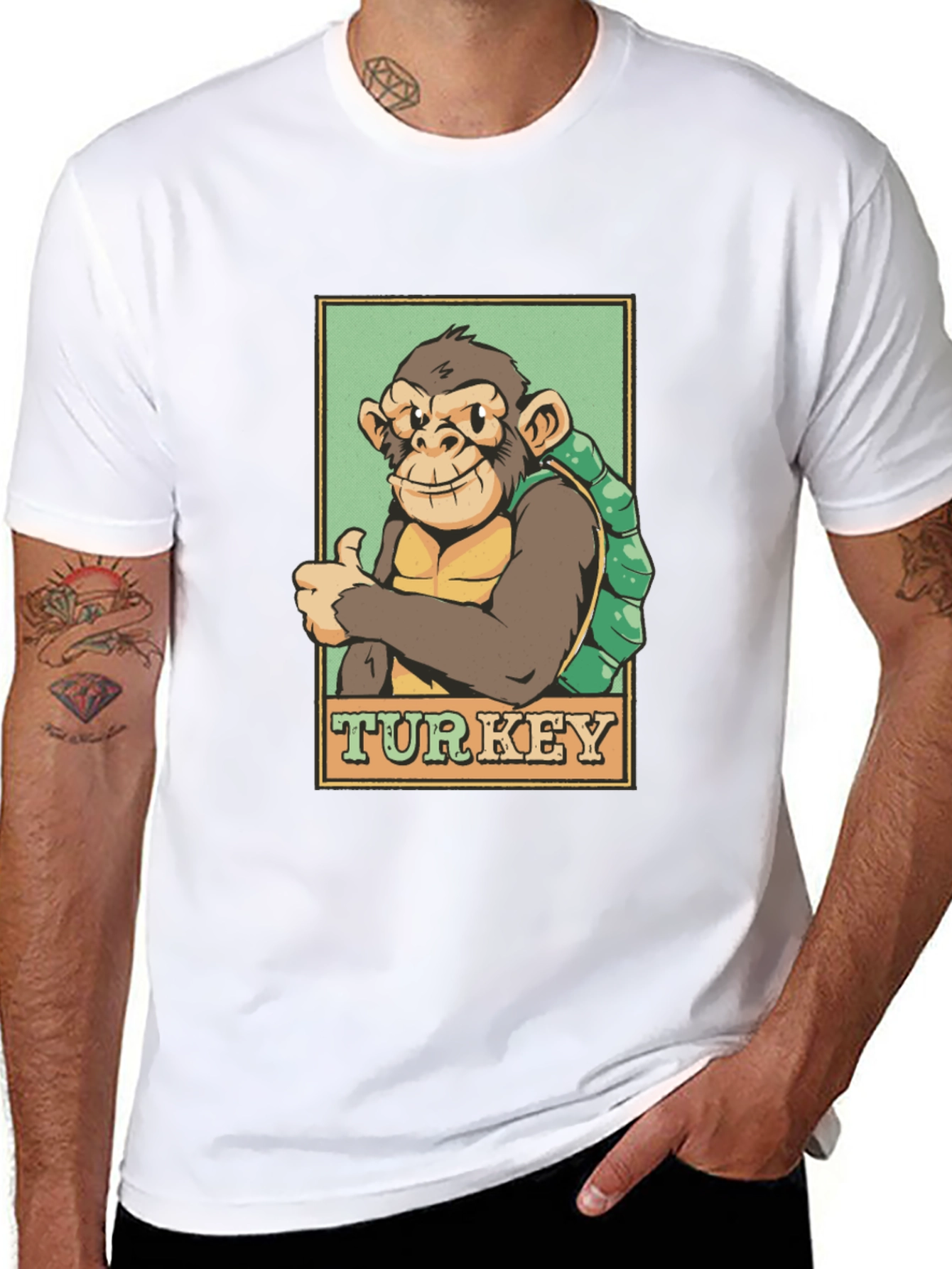 Monkey Turkey Graphic T-Shirt - Adventure Ready!
