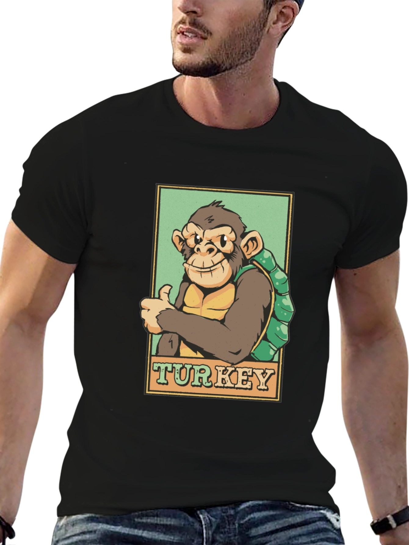 Monkey Turkey Graphic T-Shirt - Adventure Ready!