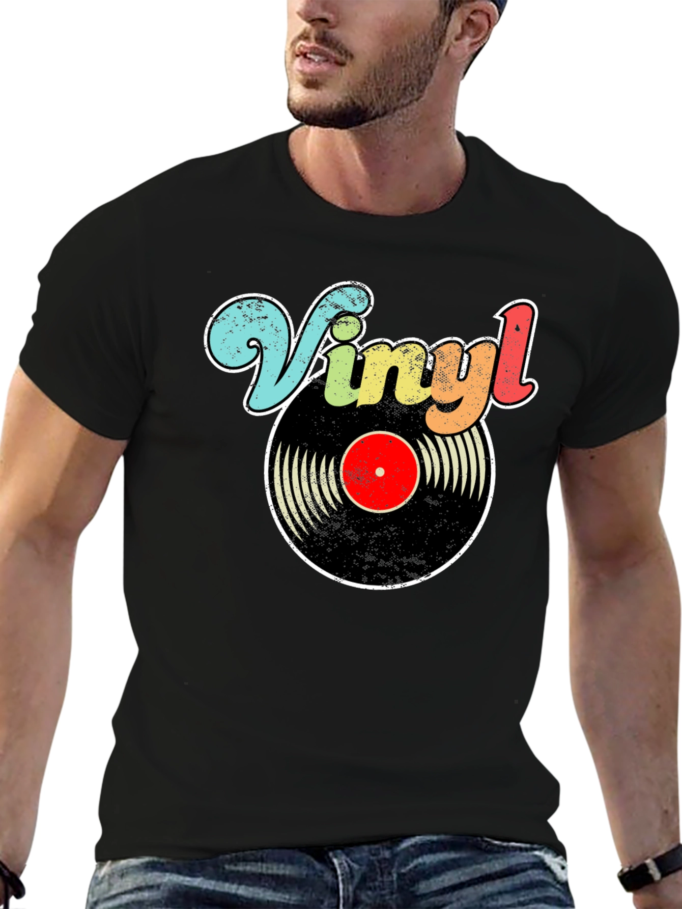 Retro Vinyl Record Graphic T-Shirt