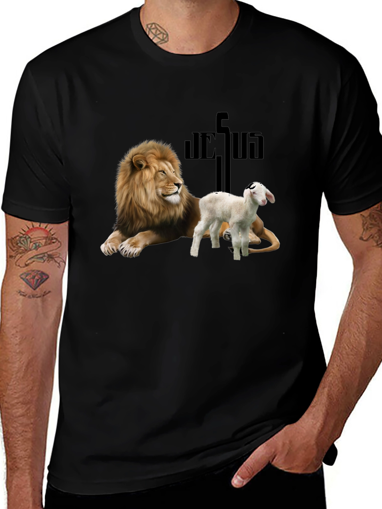 Lion and Lamb Graphic Tee - Religious Apparel