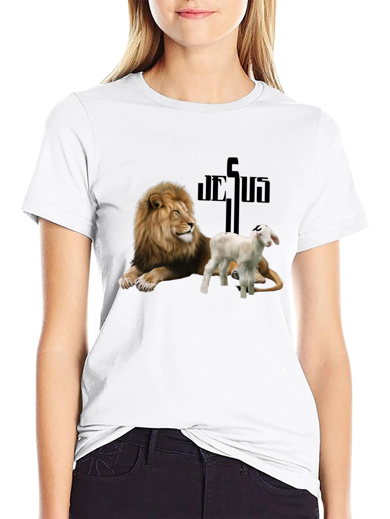 Lion and Lamb Graphic Tee - Religious Apparel