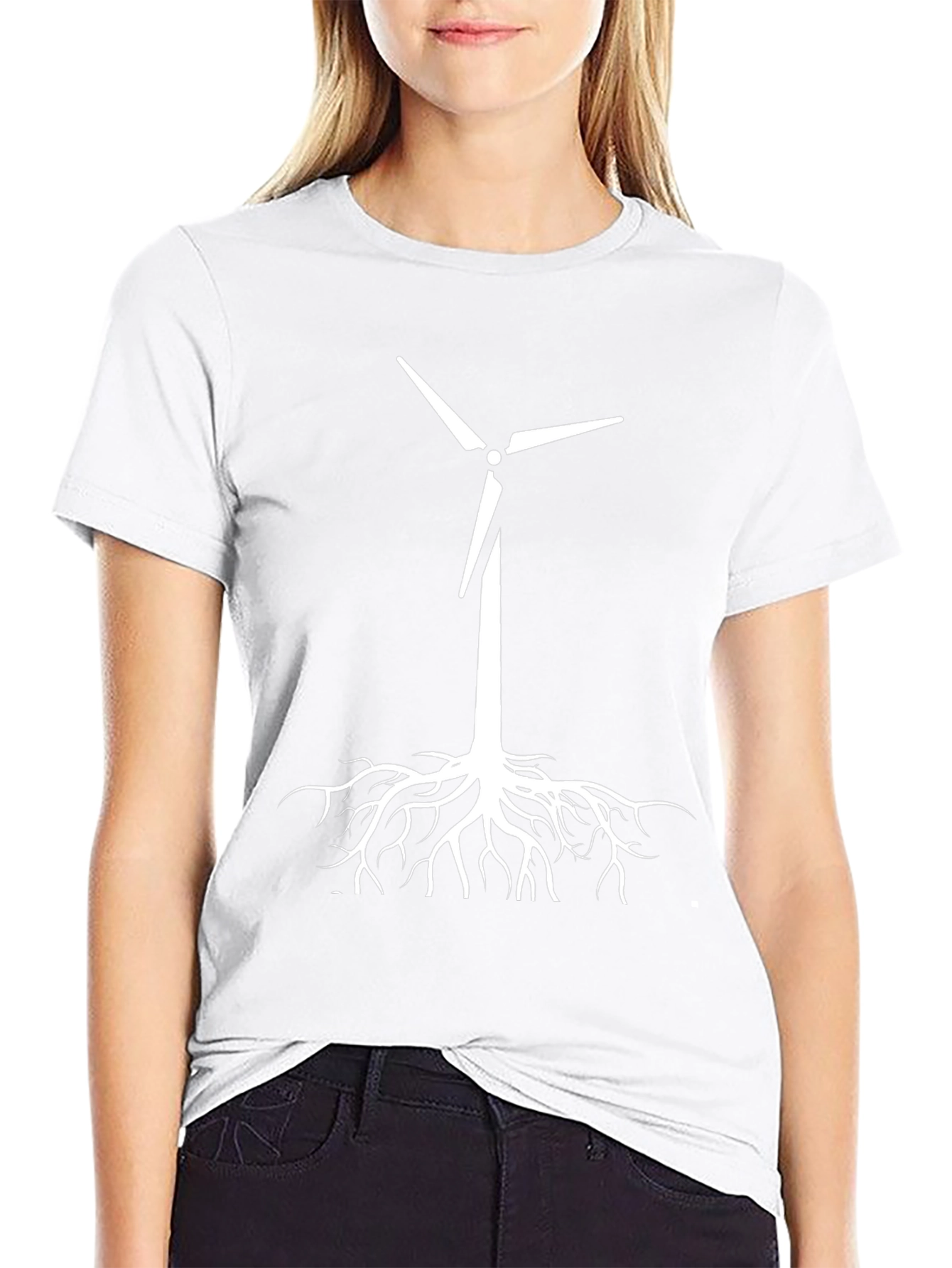 Eco-Friendly Wind Turbine Roots T-Shirt - Black