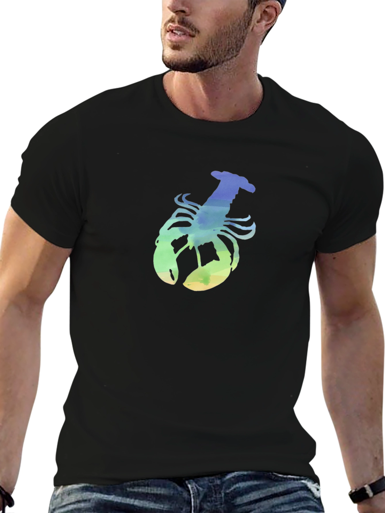 Lobster Graphic Black T-Shirt Casual Wear