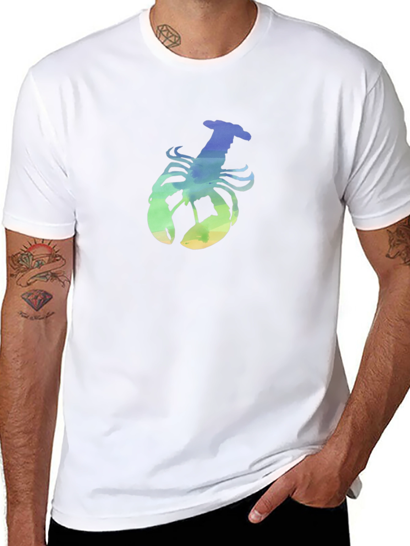 Lobster Graphic Black T-Shirt Casual Wear
