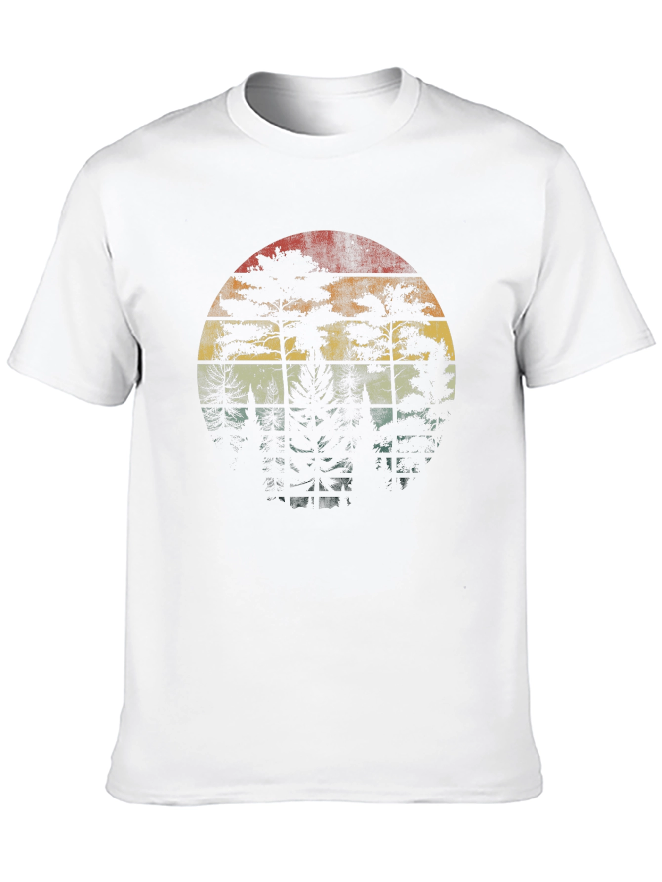 Retro Forest Sunset Graphic Tee - Black