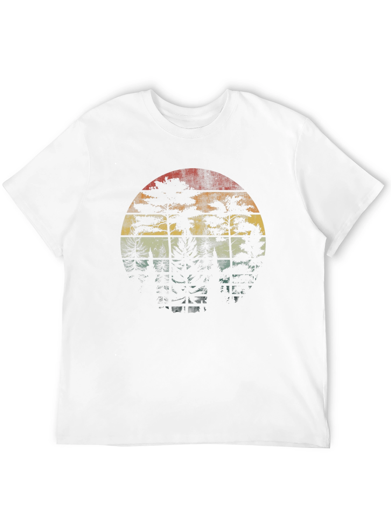 Retro Forest Sunset Graphic Tee - Black