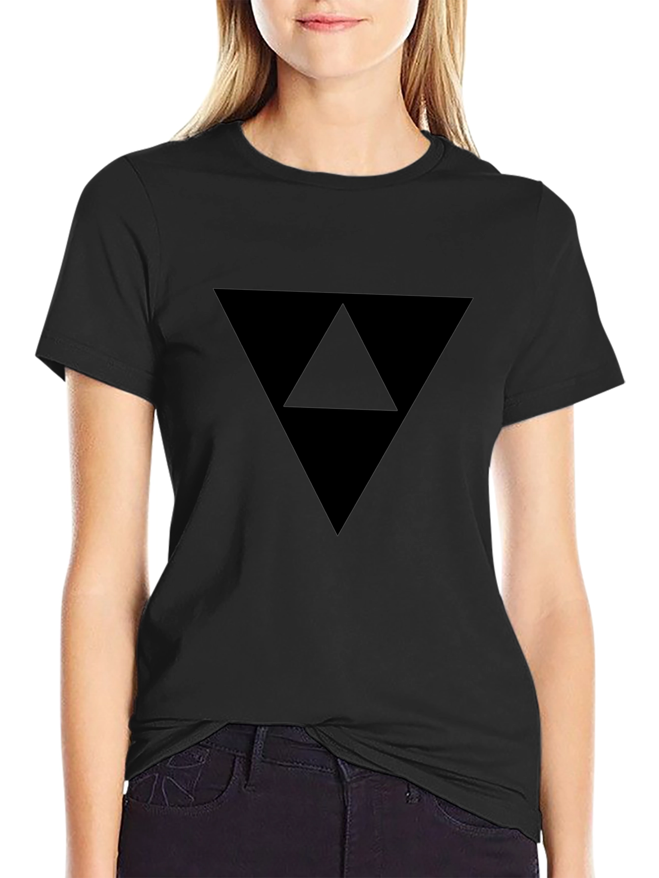Mens Black Triangle Graphic T-Shirt