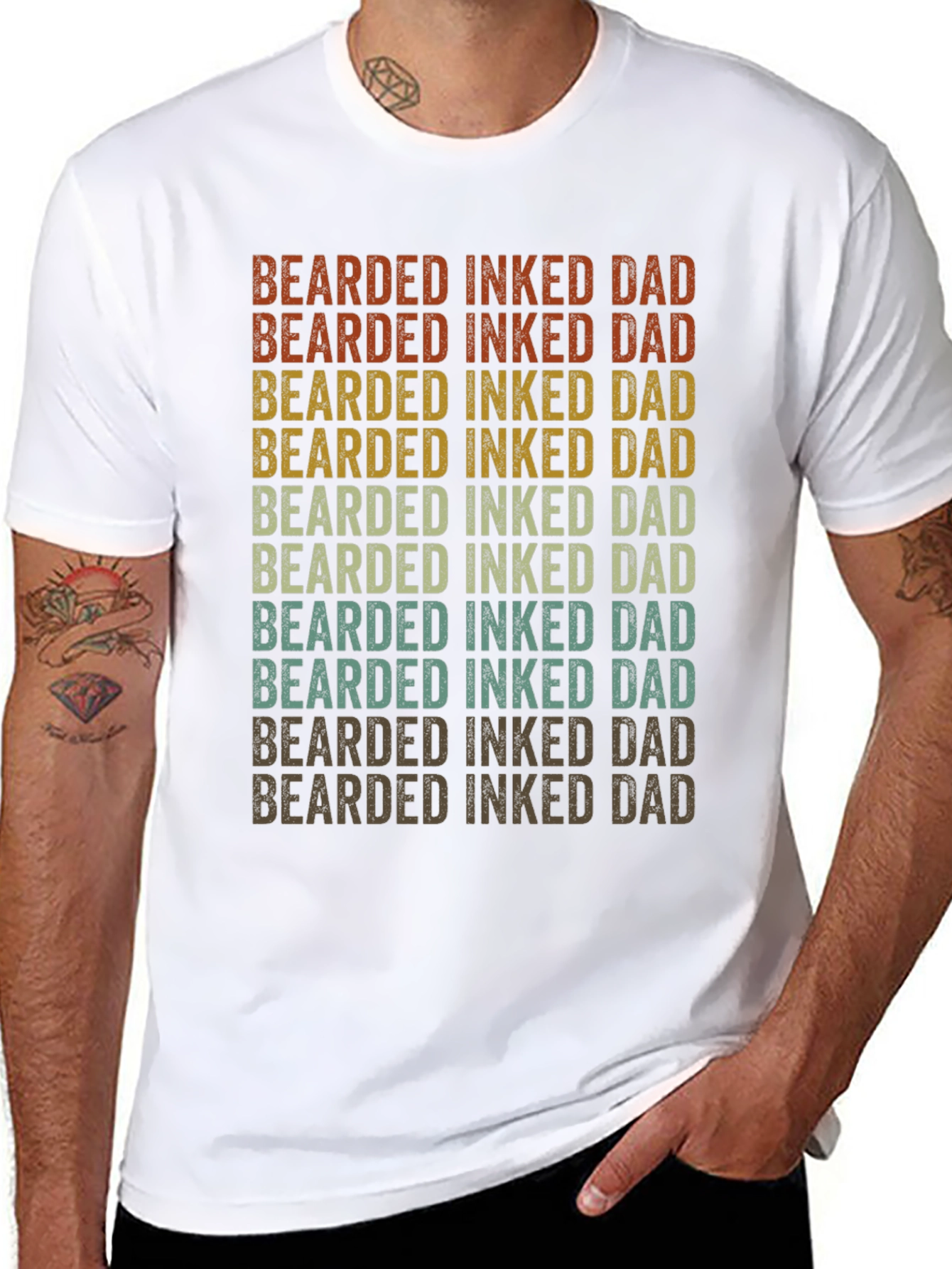 Bearded Inked Dad Graphic Tee