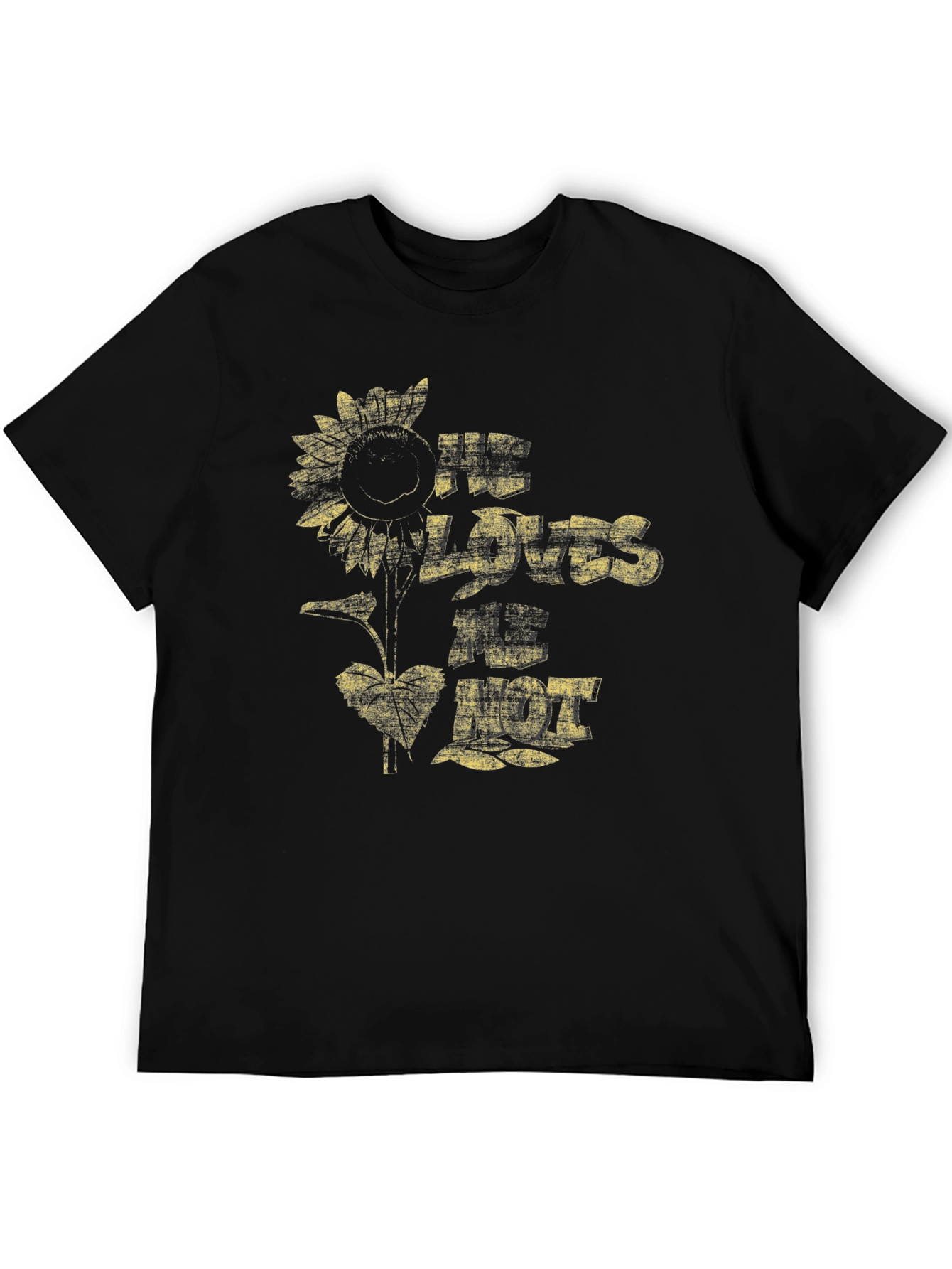 He Loves Me Not Sunflower Graphic T-Shirt