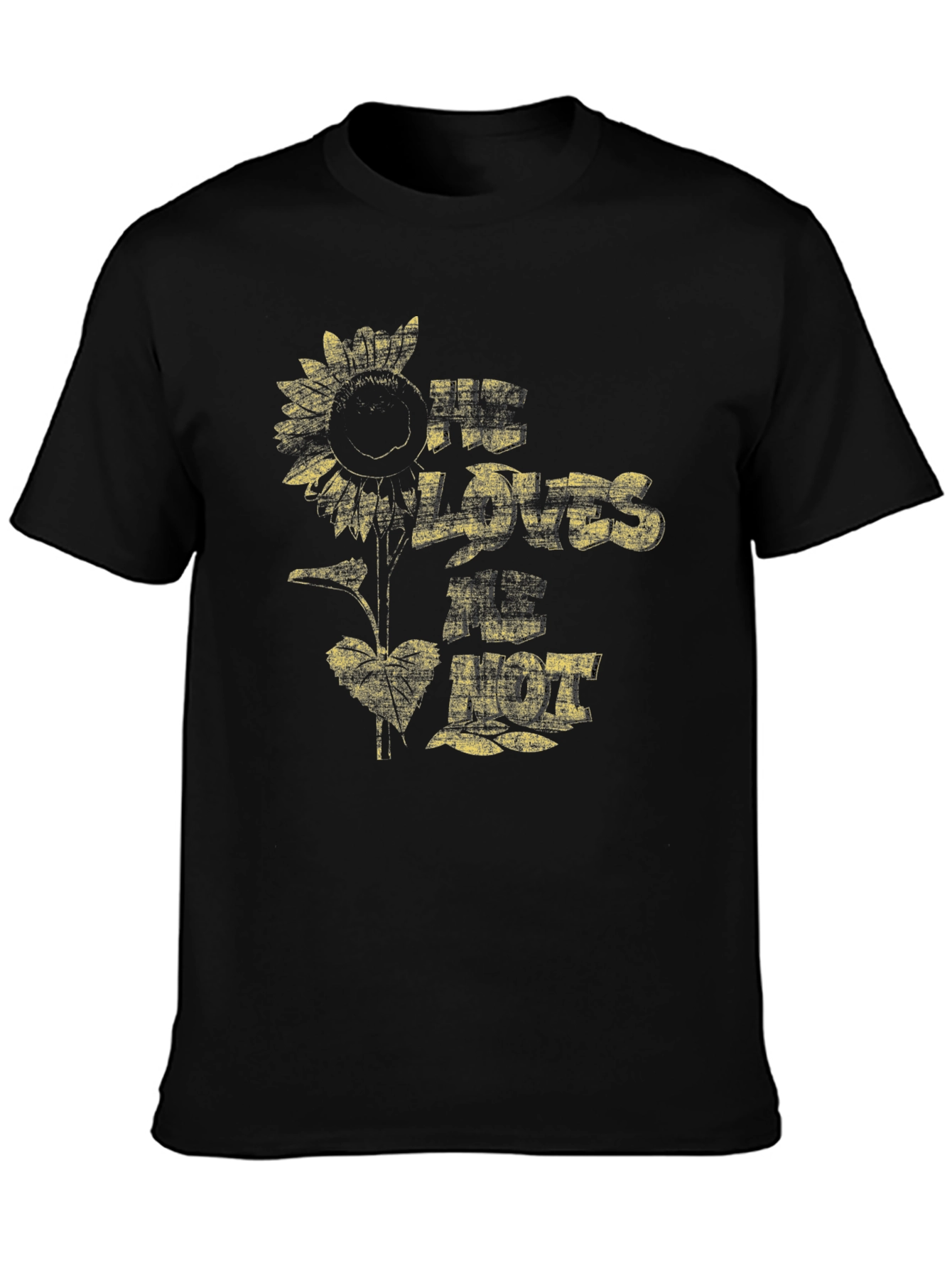 He Loves Me Not Sunflower Graphic T-Shirt