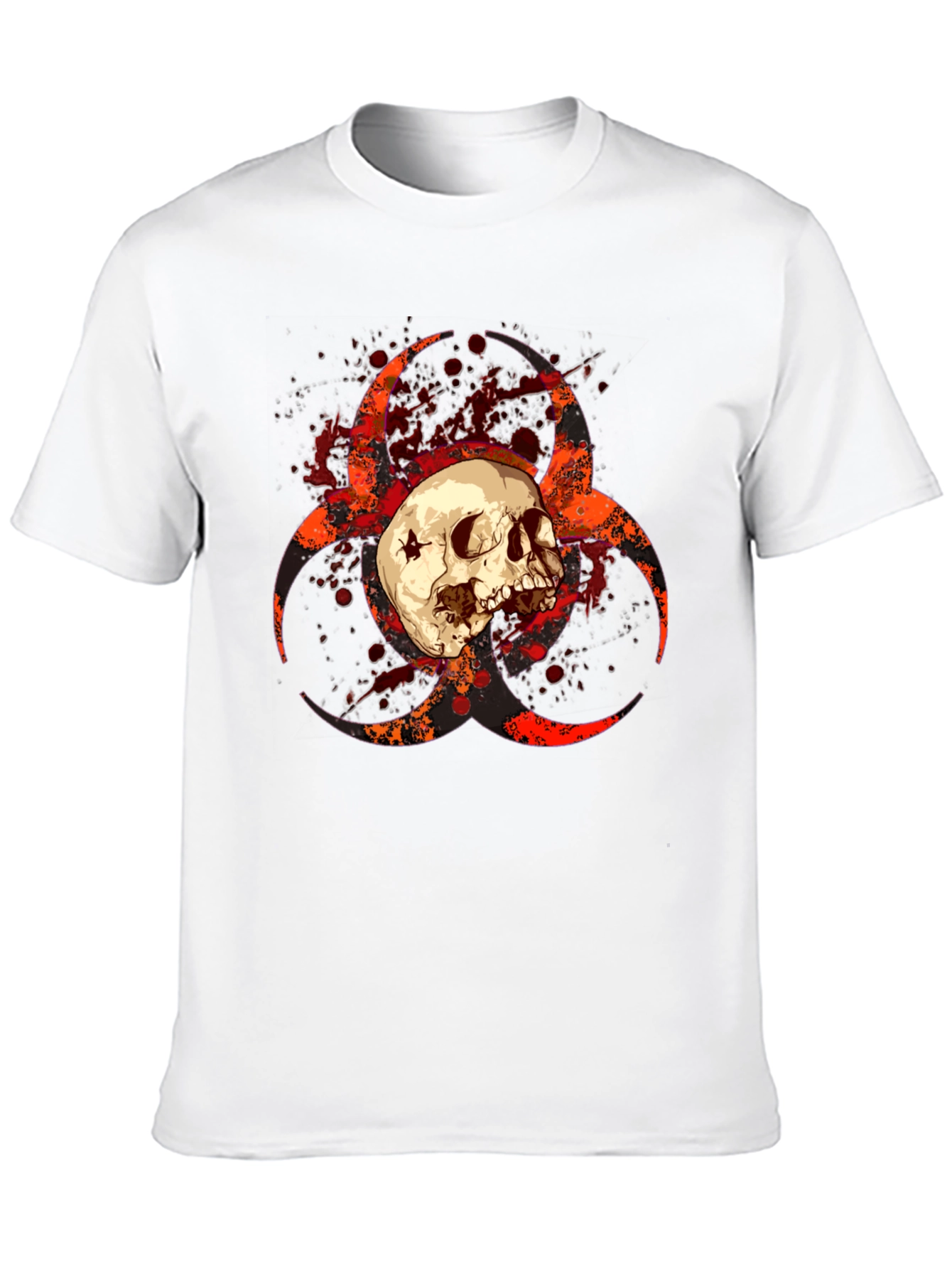 Biohazard Skull Graphic Tee - Bold Black T-Shirt