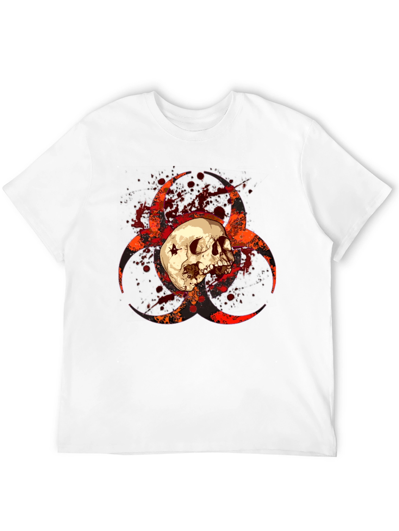 Biohazard Skull Graphic Tee - Bold Black T-Shirt