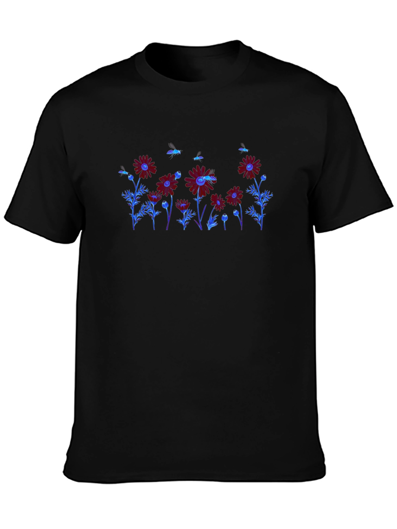 Floral Graphic Print Crew Neck T-Shirt