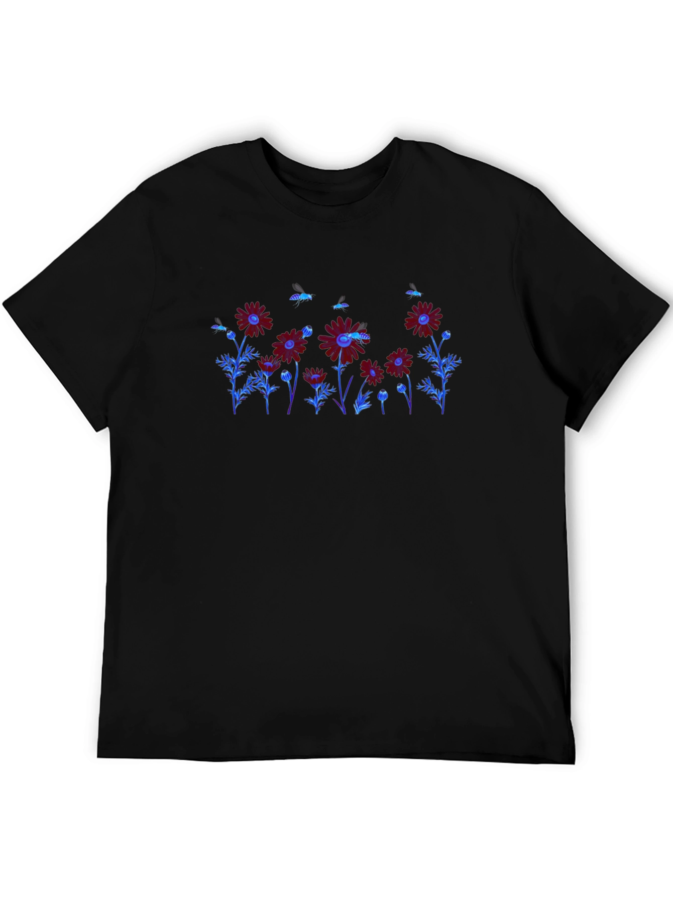 Floral Graphic Print Crew Neck T-Shirt
