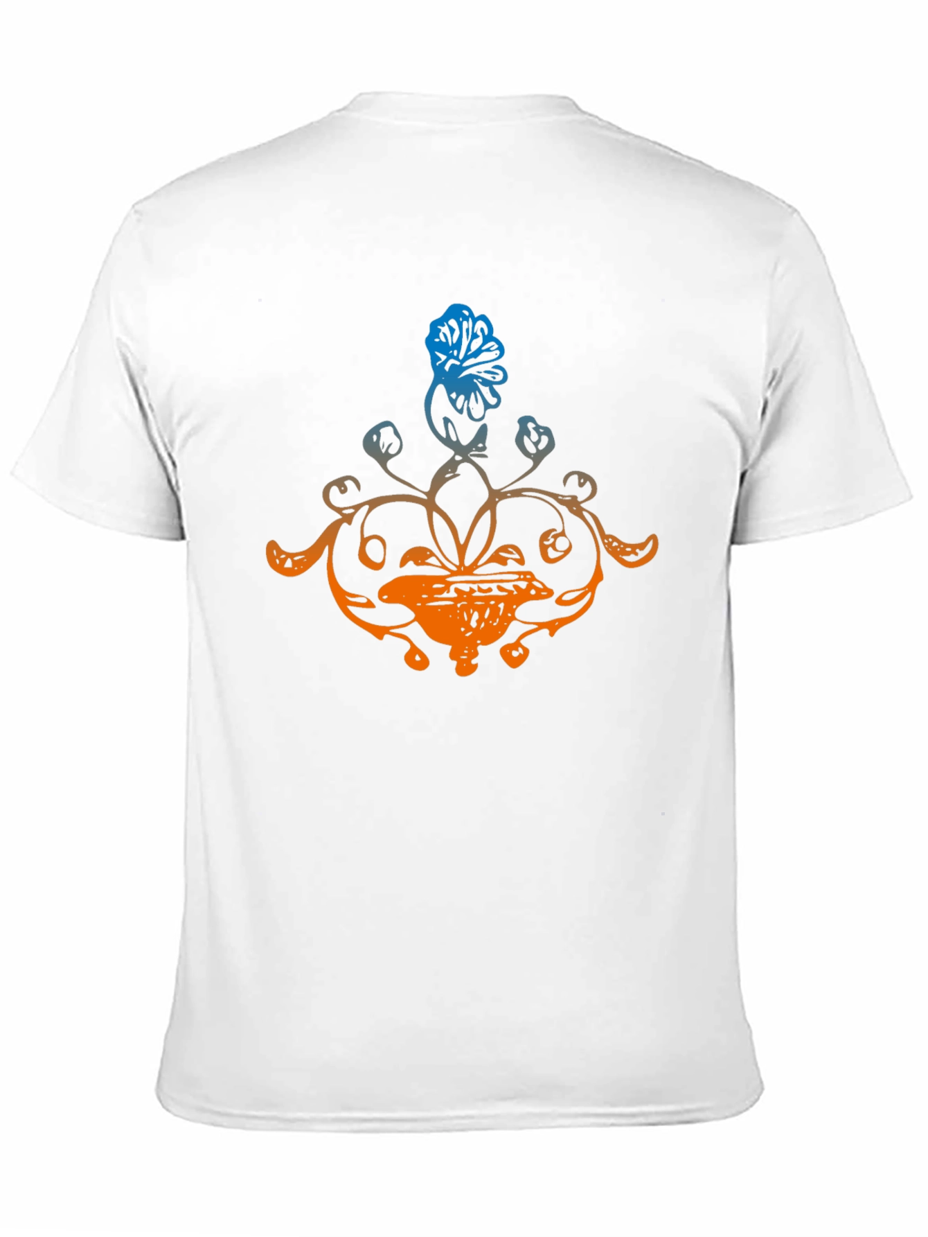 Floral Design Black T-Shirt