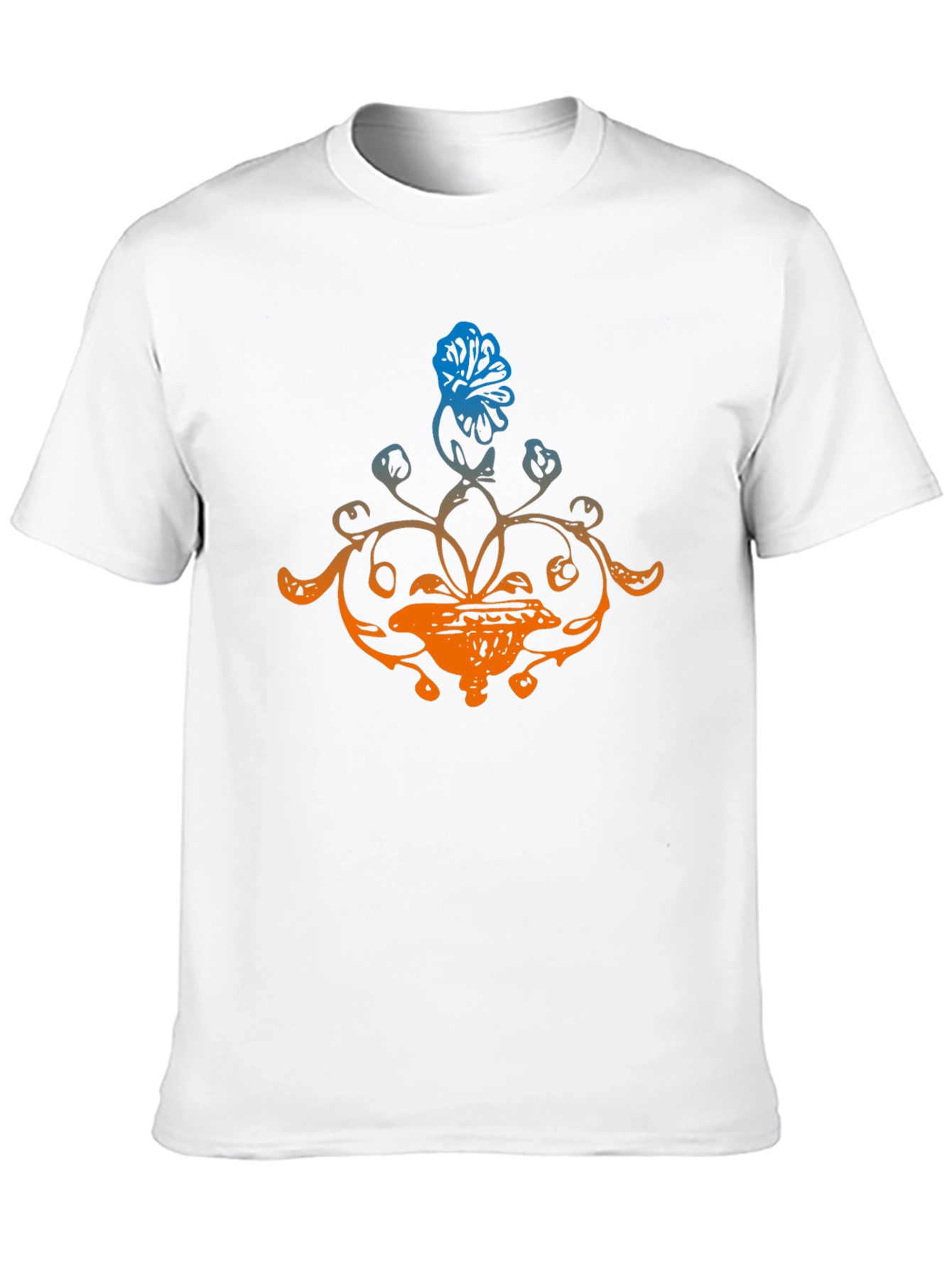 Floral Design Black T-Shirt