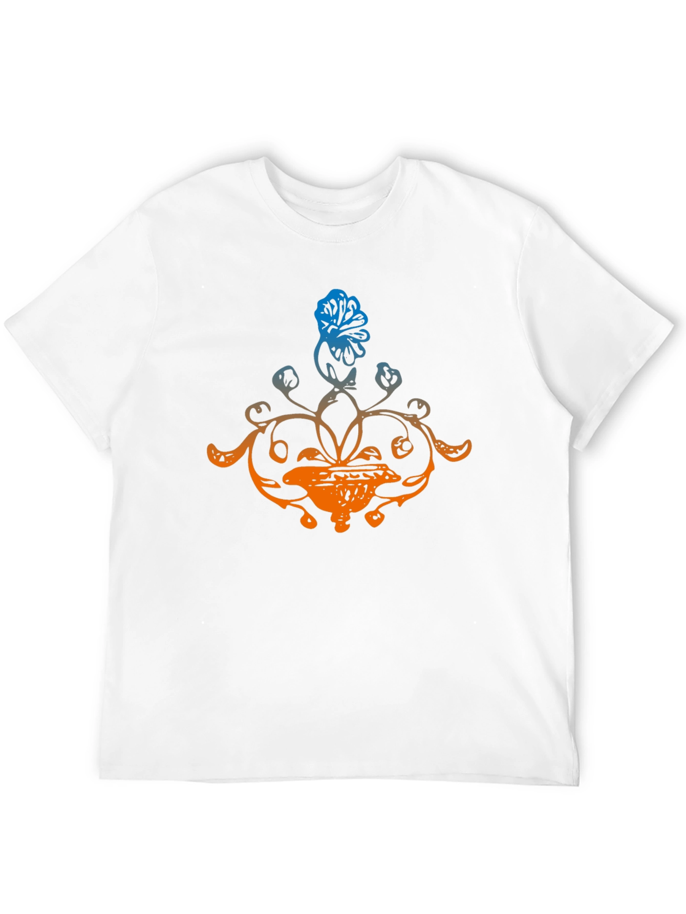 Floral Design Black T-Shirt