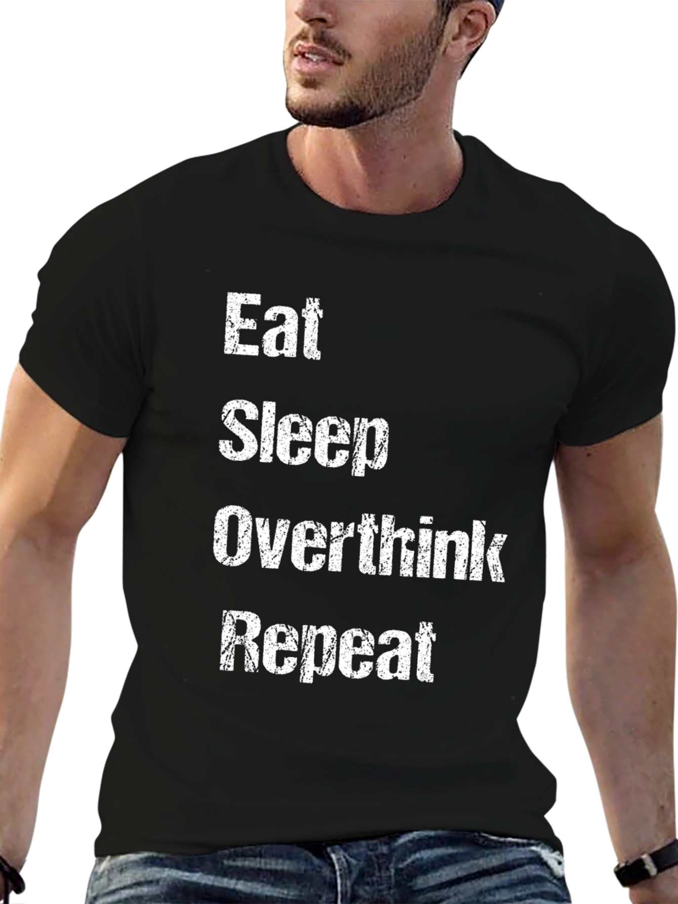 Eat Sleep Overthink Repeat Graphic Tee