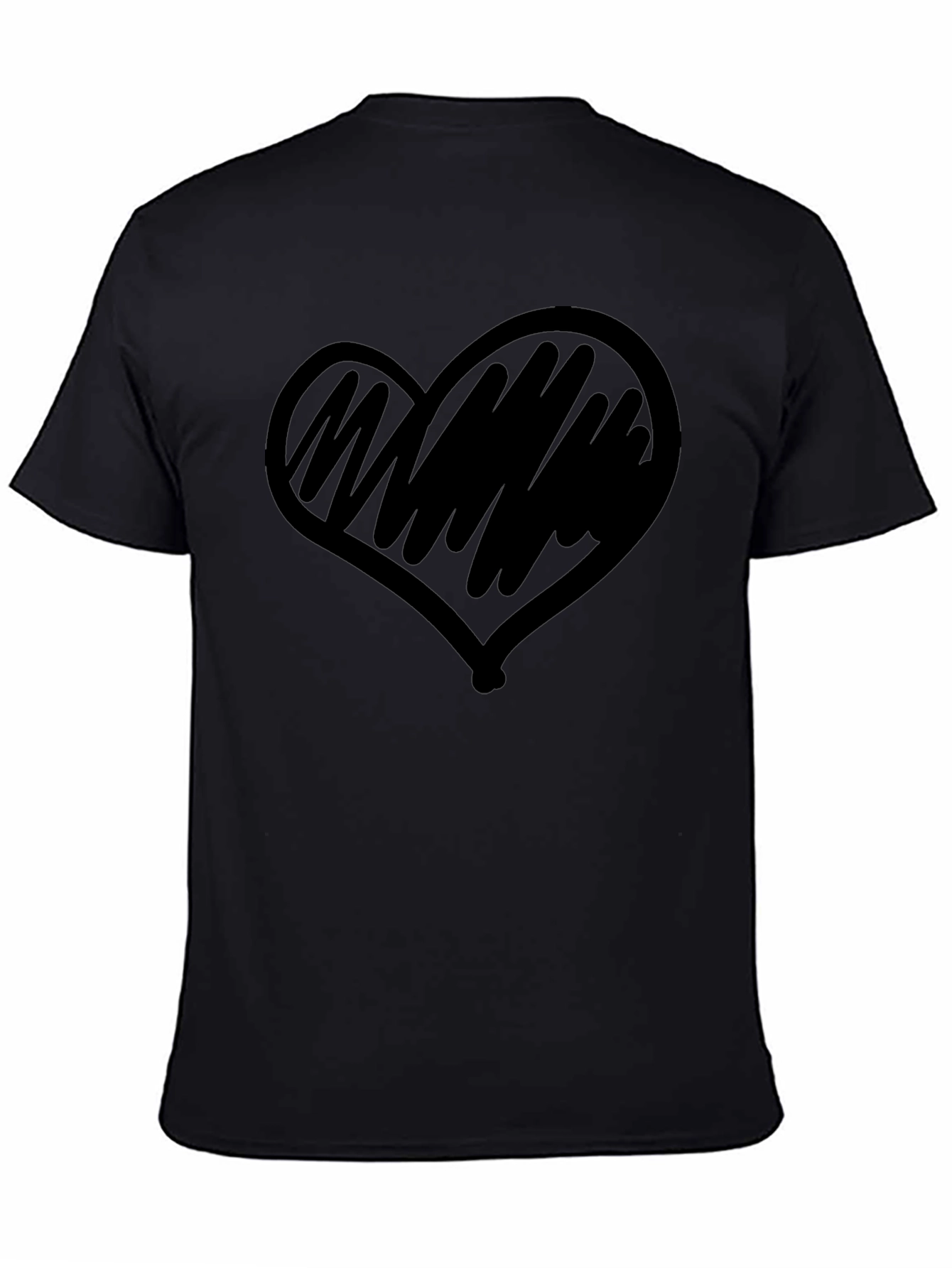 Heart Scribble Graphic Tee - Casual Style