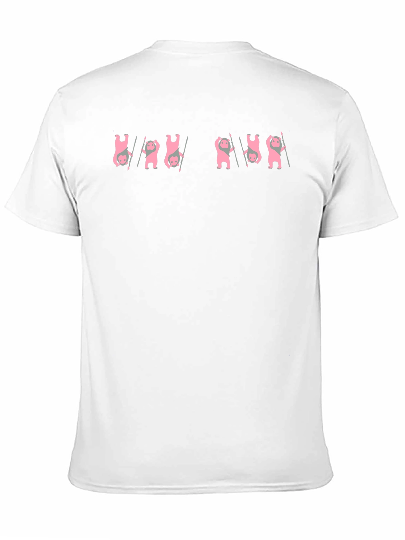 Unique Pink Bear Graphic Black T-Shirt