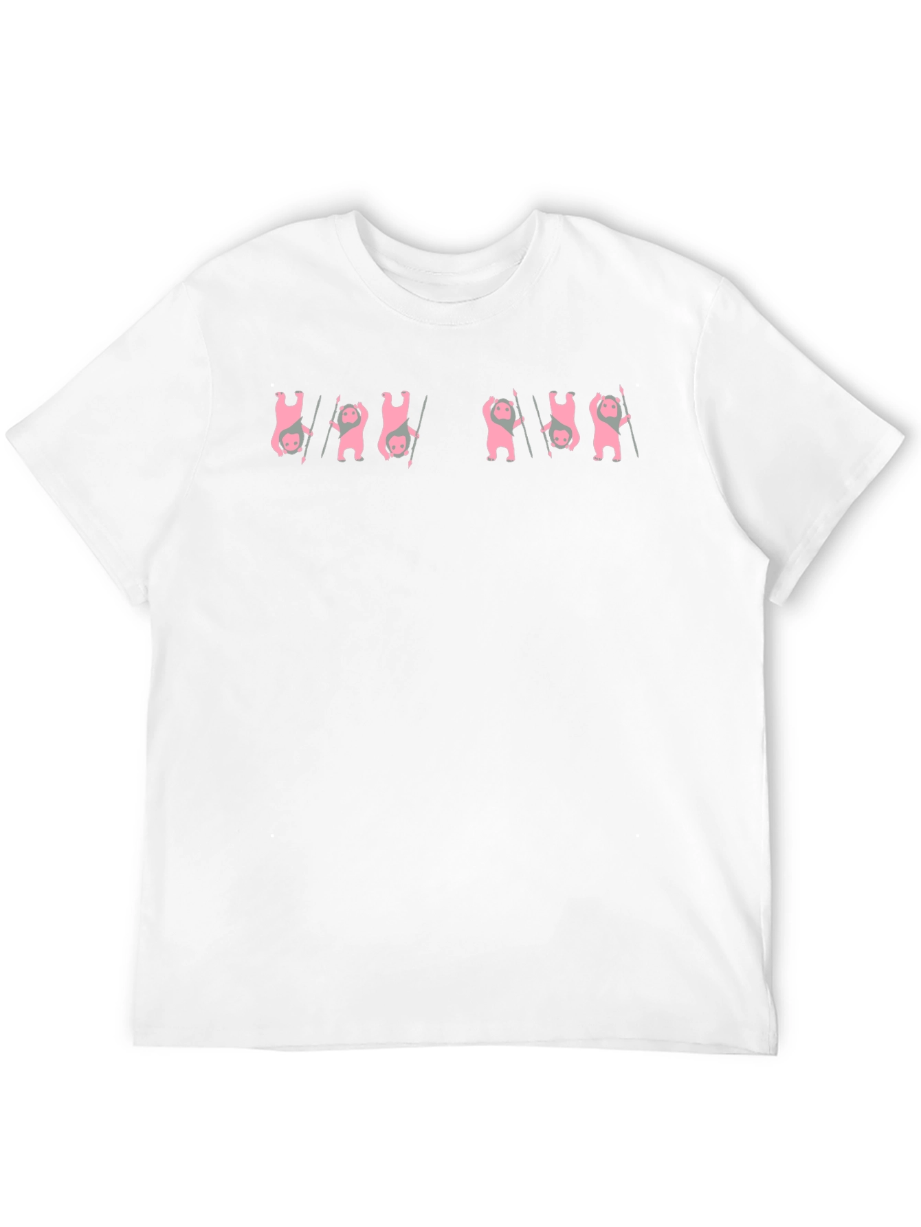Unique Pink Bear Graphic Black T-Shirt