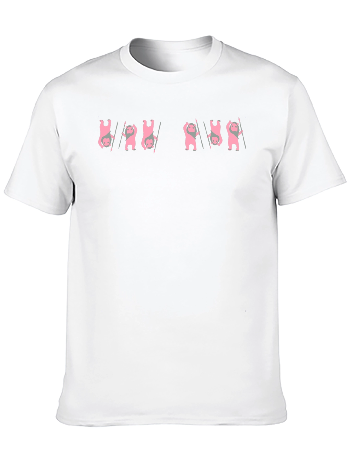 Unique Pink Bear Graphic Black T-Shirt