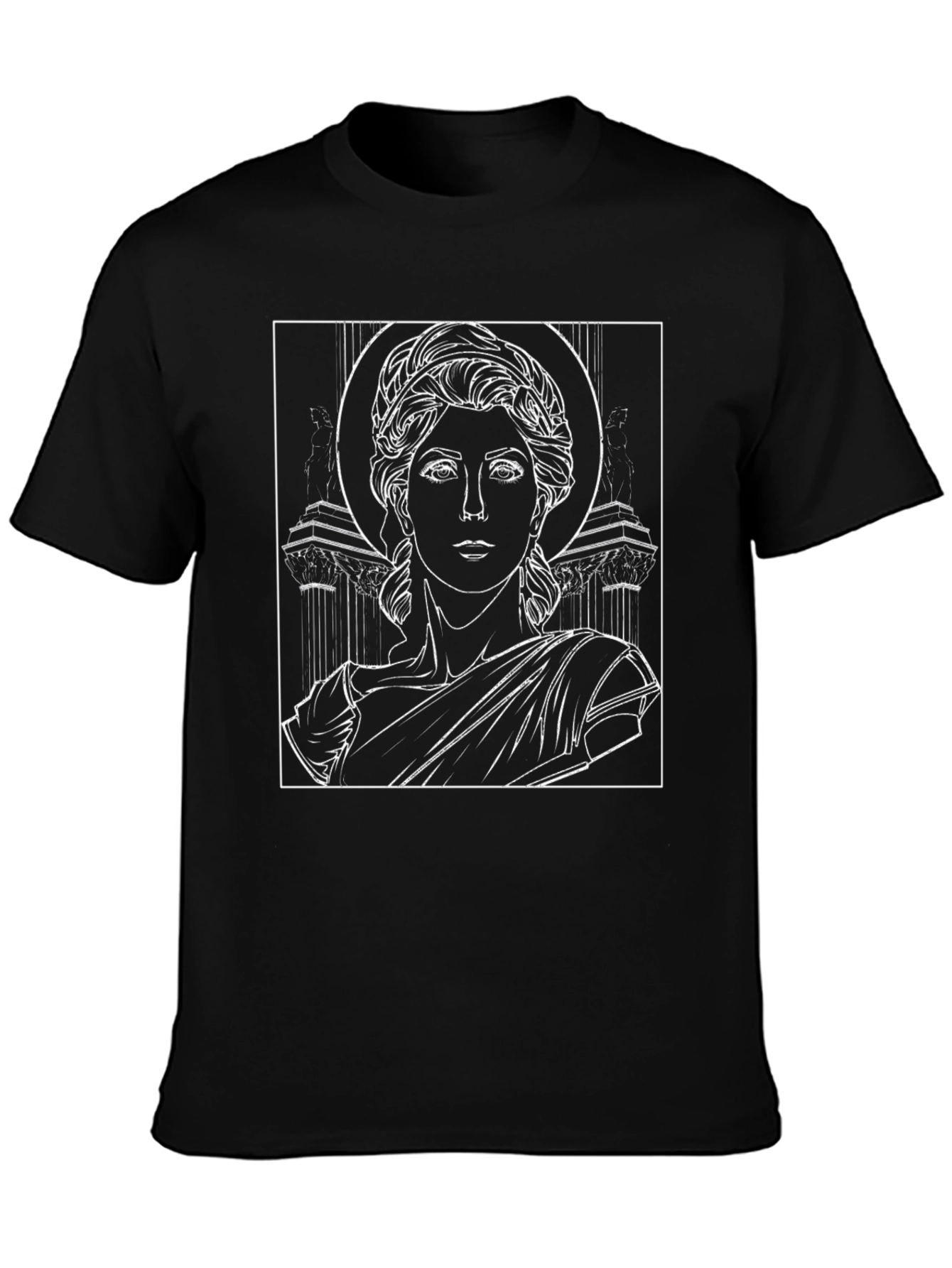 Artemis Sketch Graphic Tee - Black Cotton T-Shirt