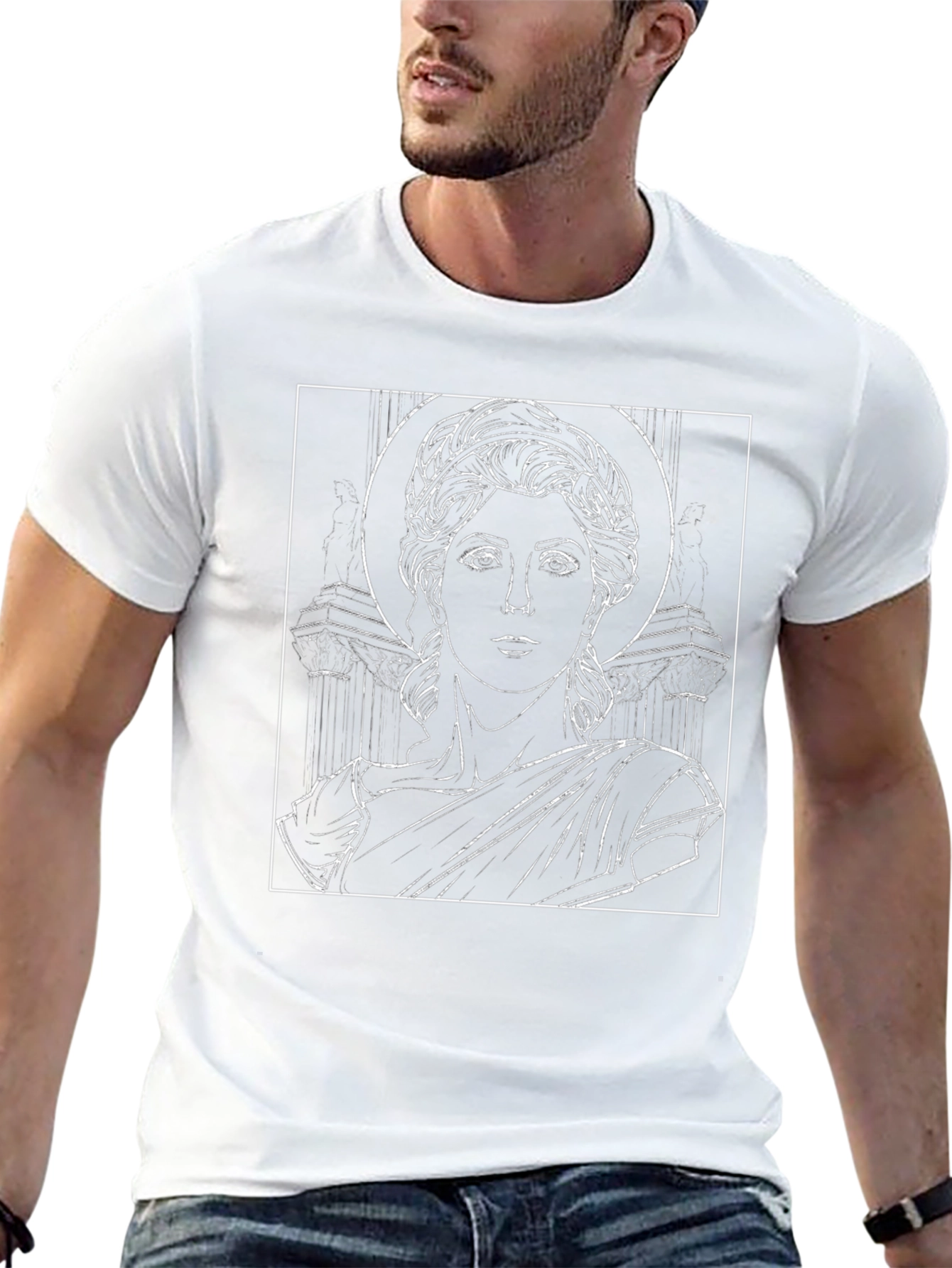 Artemis Sketch Graphic Tee - Black Cotton T-Shirt