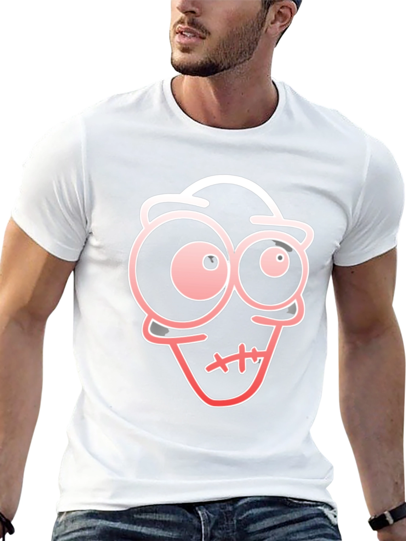 Cartoon Face Black T-Shirt