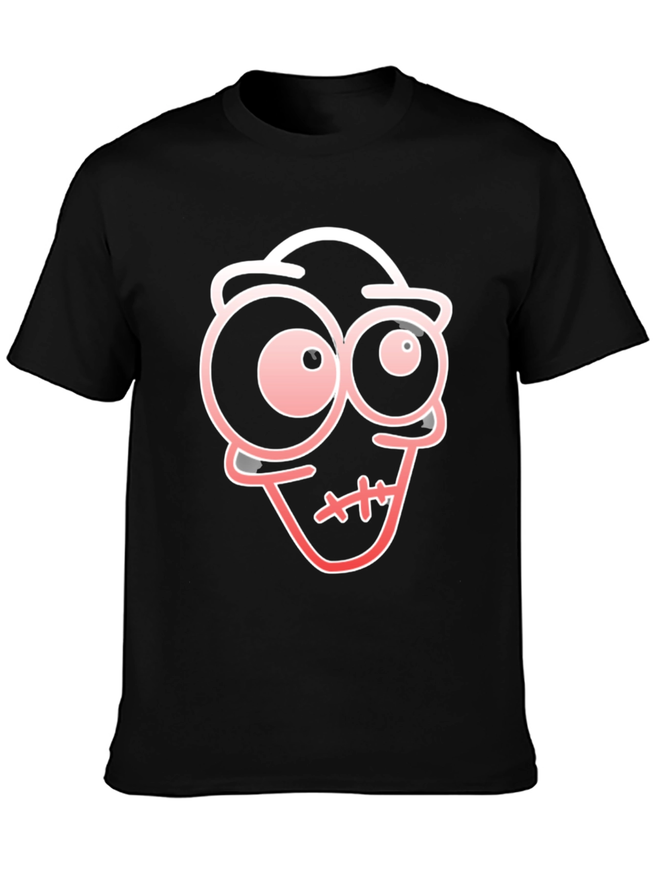 Cartoon Face Black T-Shirt