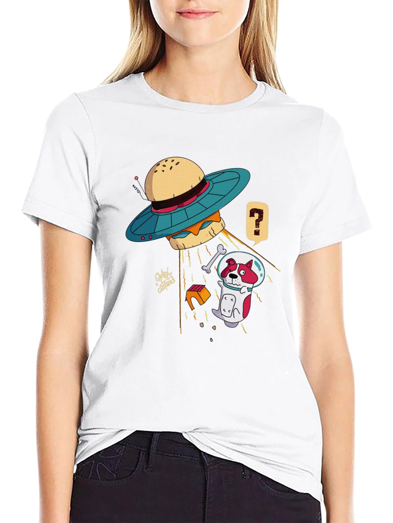 UFO Dog Abduction T-Shirt - Funny Graphic Tee