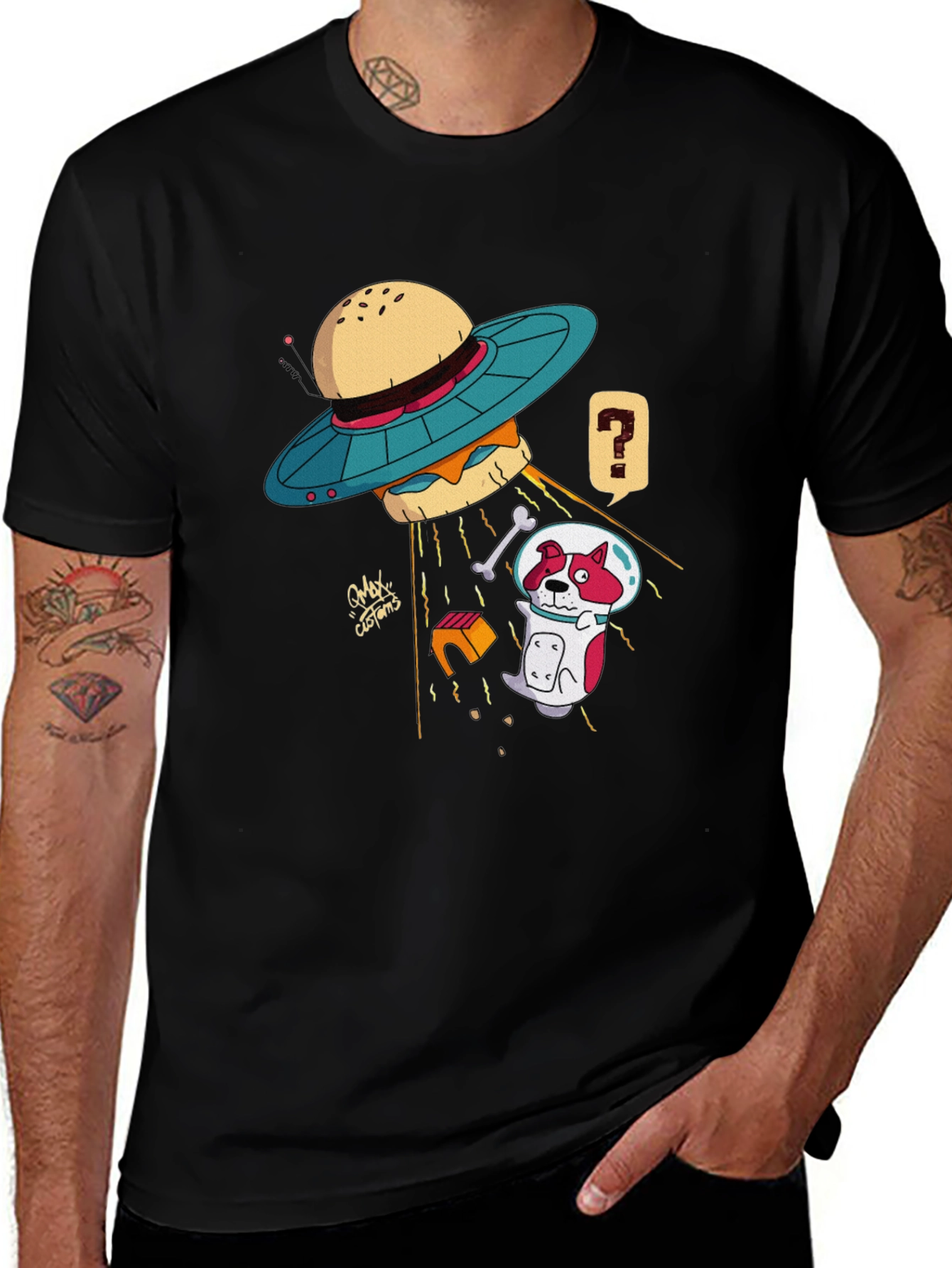 UFO Dog Abduction T-Shirt - Funny Graphic Tee