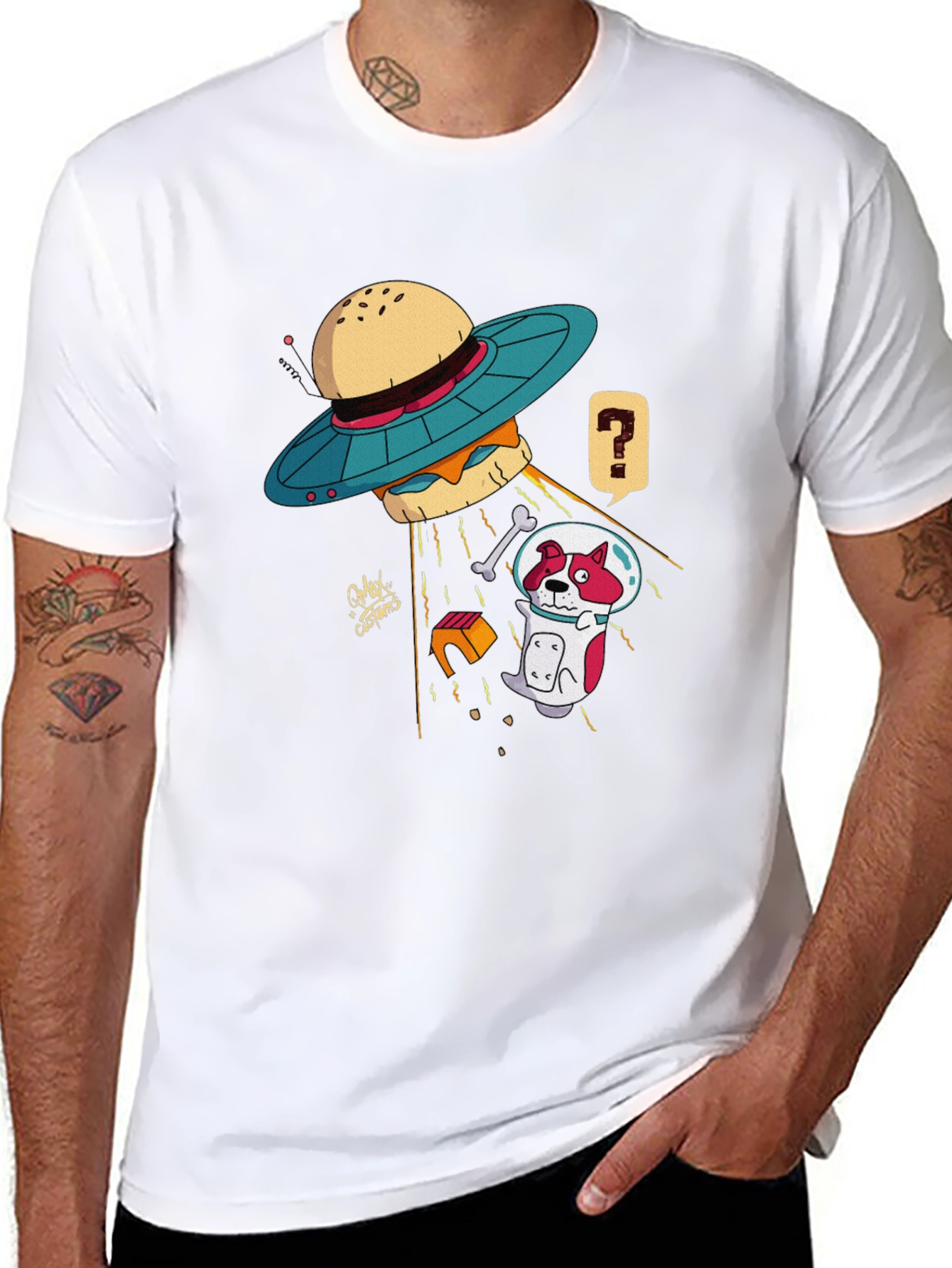 UFO Dog Abduction T-Shirt - Funny Graphic Tee
