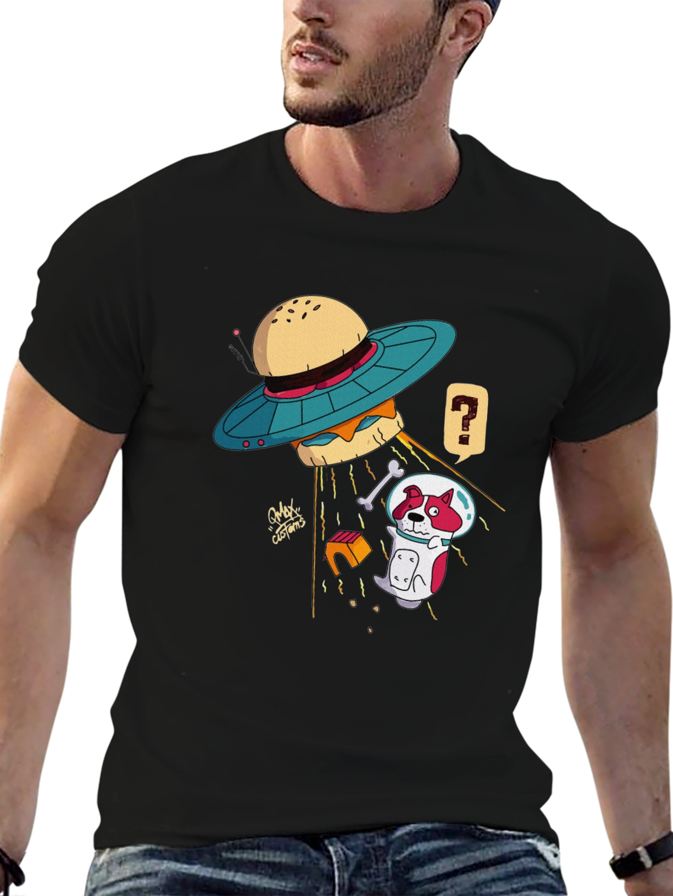 UFO Dog Abduction T-Shirt - Funny Graphic Tee
