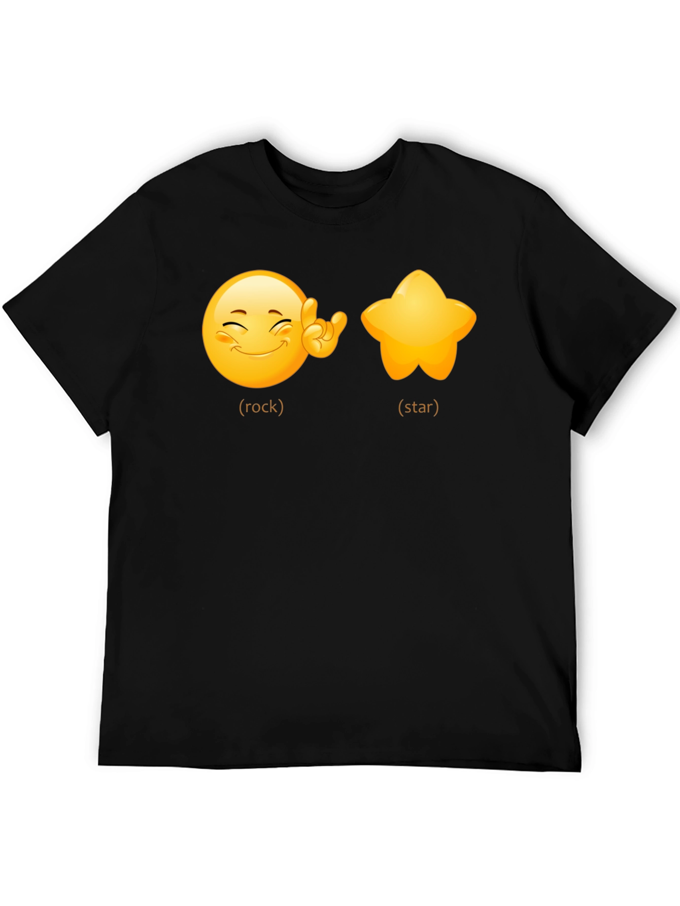 Rockstar Emoji Graphic Tee - Black