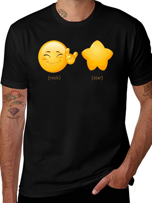 Rockstar Emoji Graphic Tee - Black
