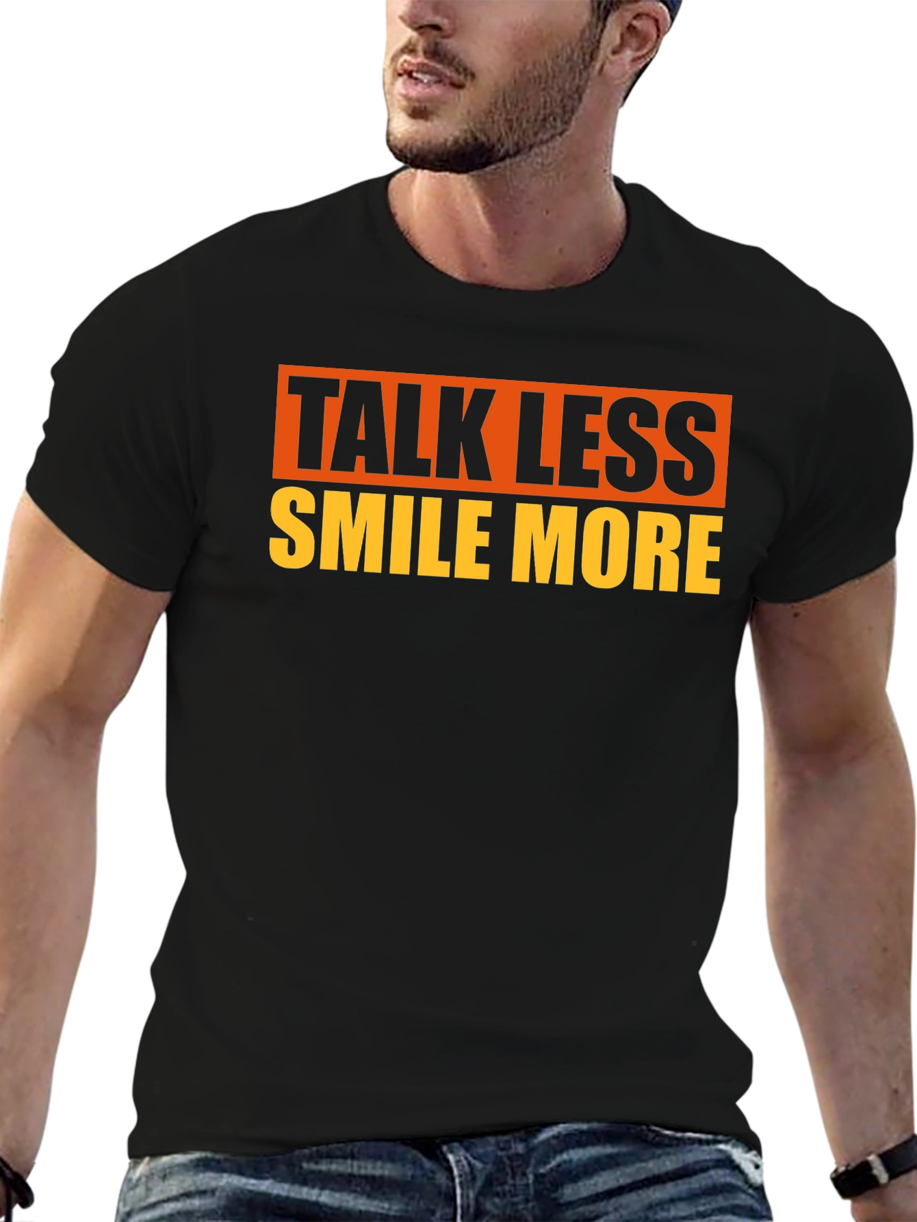 Talk Less Smile More Graphic Tee - Black