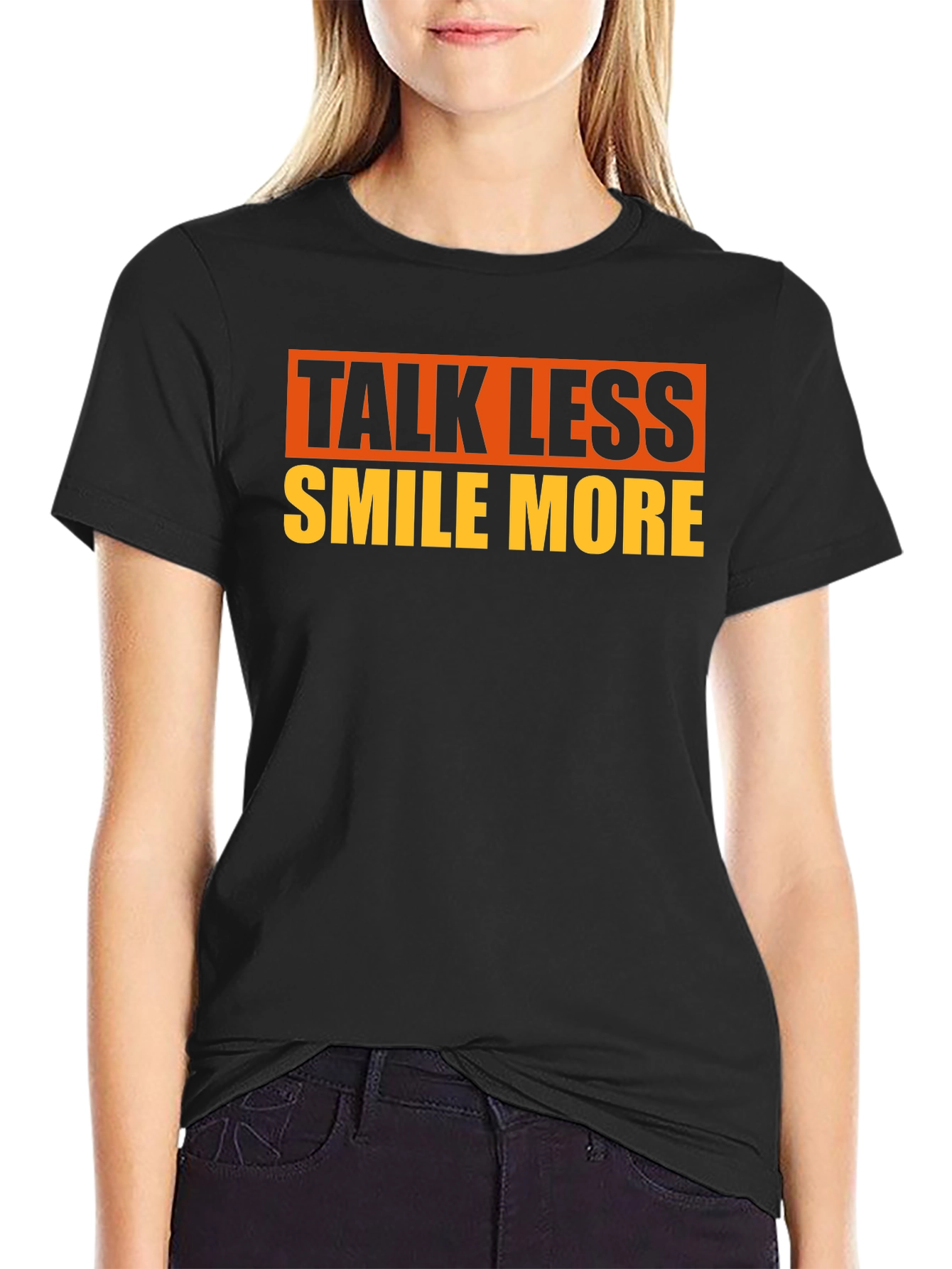Talk Less Smile More Graphic Tee - Black