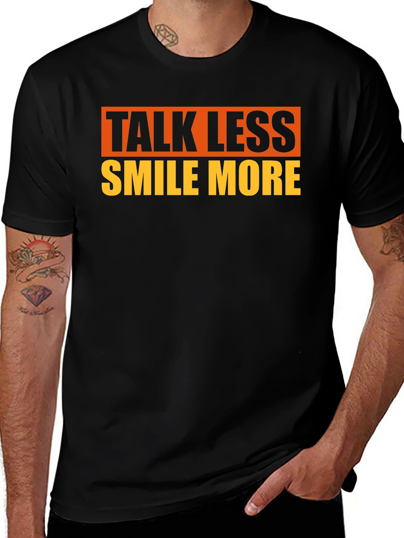 Talk Less Smile More Graphic Tee - Black