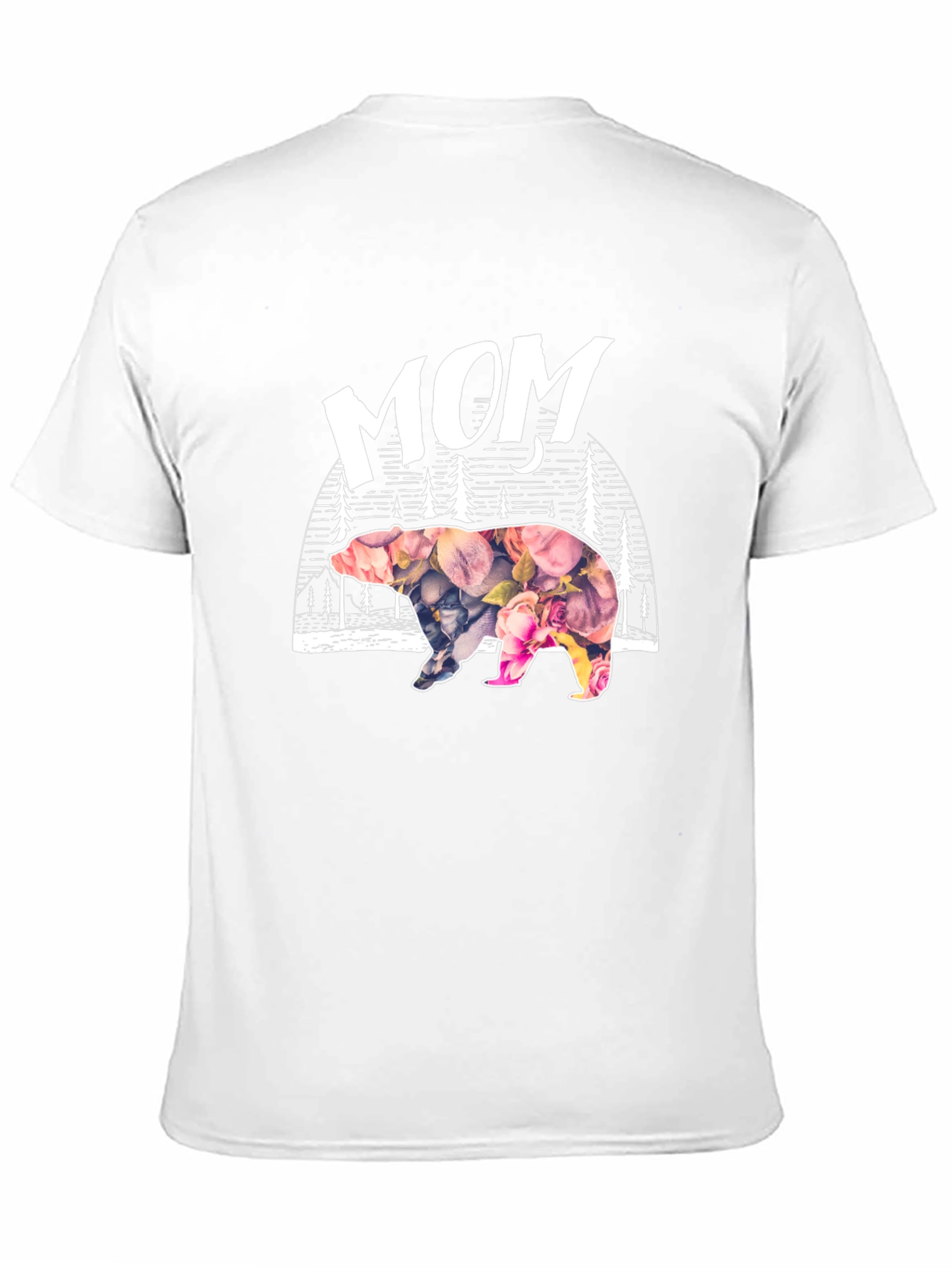 Mom Bear Floral Graphic T-Shirt
