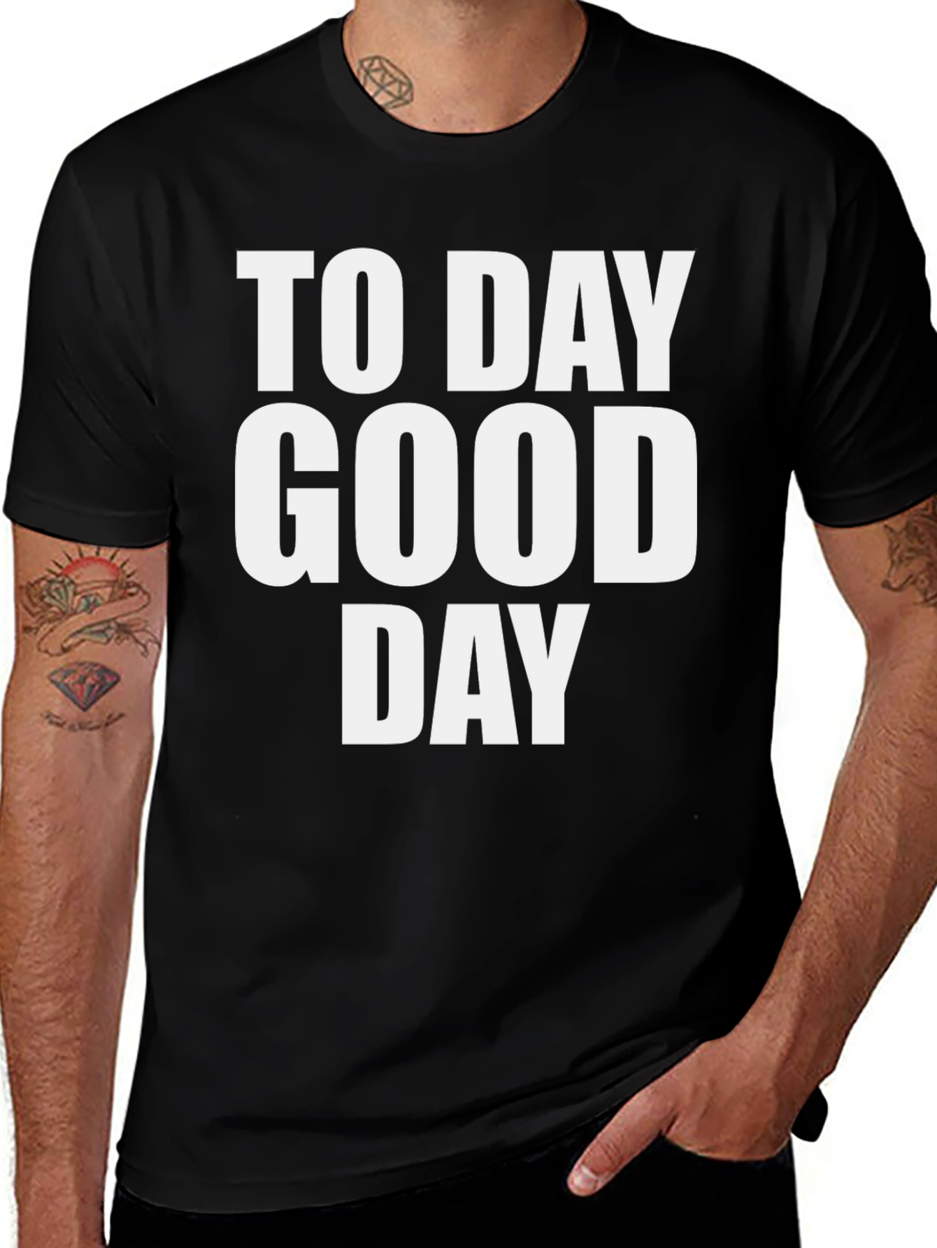 To Day Good Day Black Graphic T-Shirt