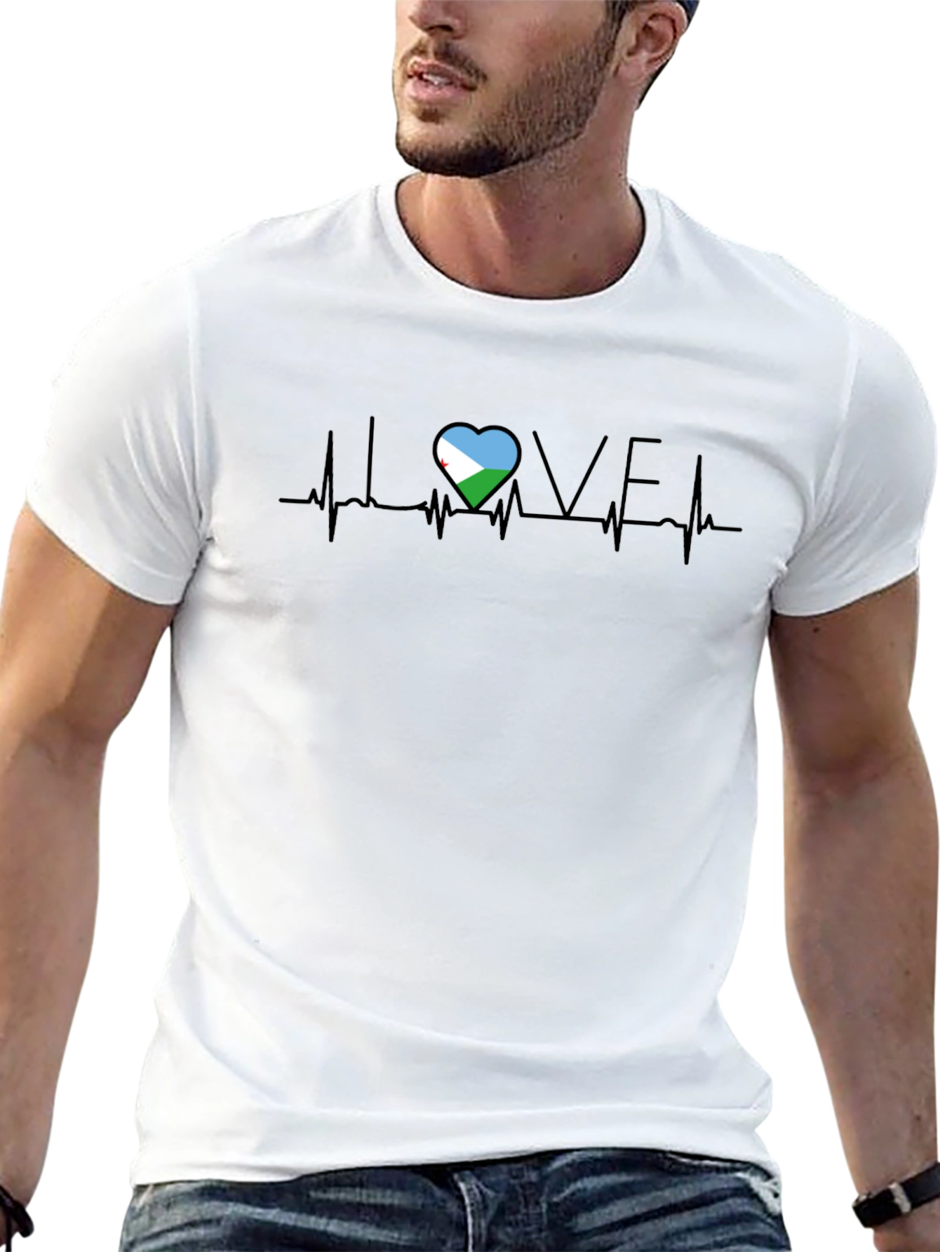I Love Djibouti Heartbeat T-Shirt