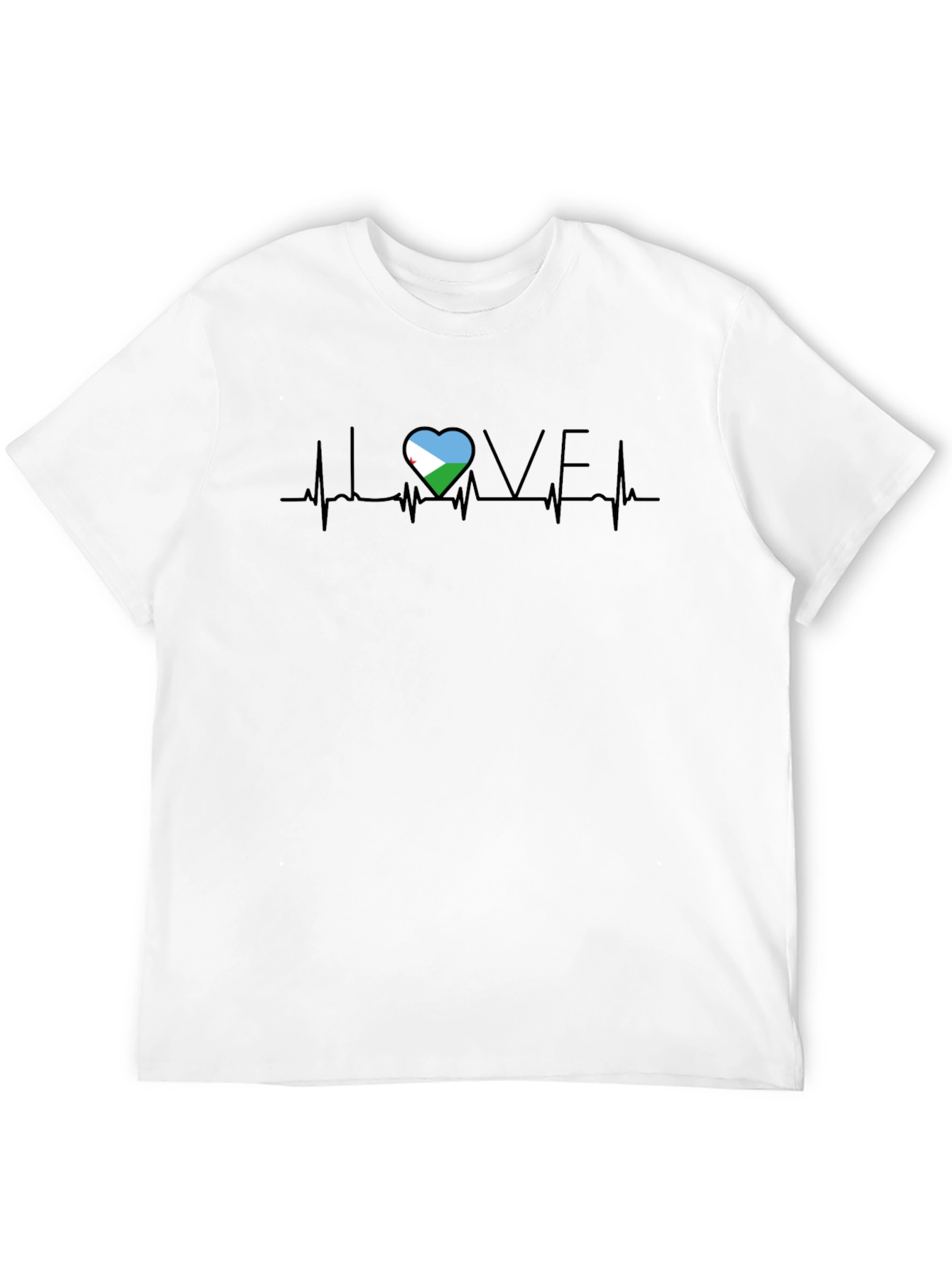 I Love Djibouti Heartbeat T-Shirt