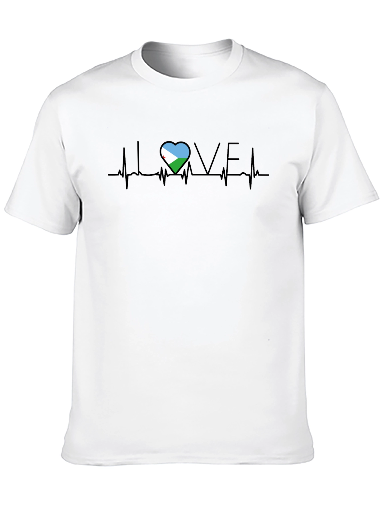 I Love Djibouti Heartbeat T-Shirt