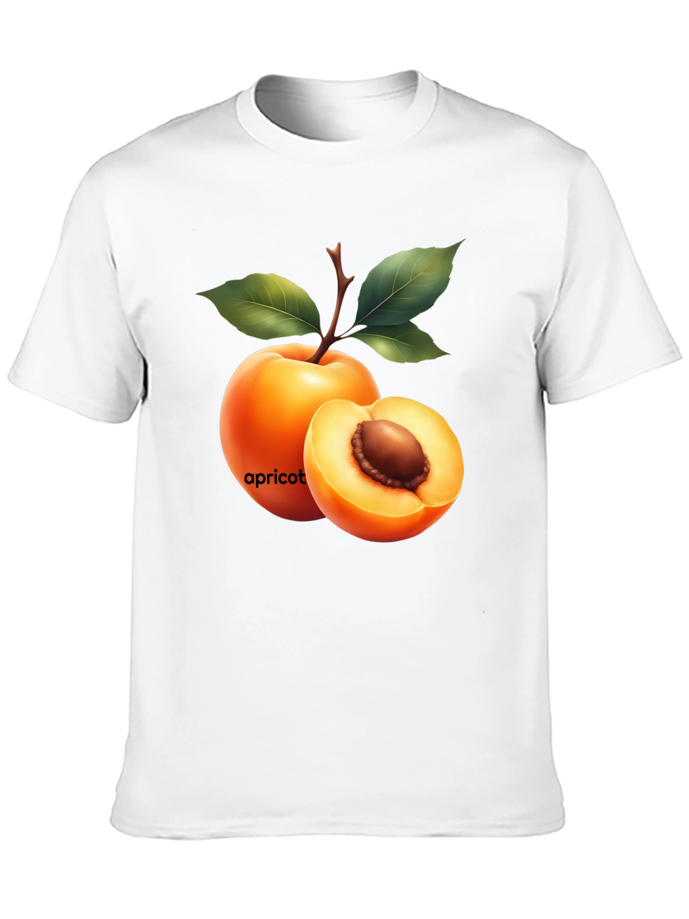 Apricot Graphic Tee - Fresh Fruit Design