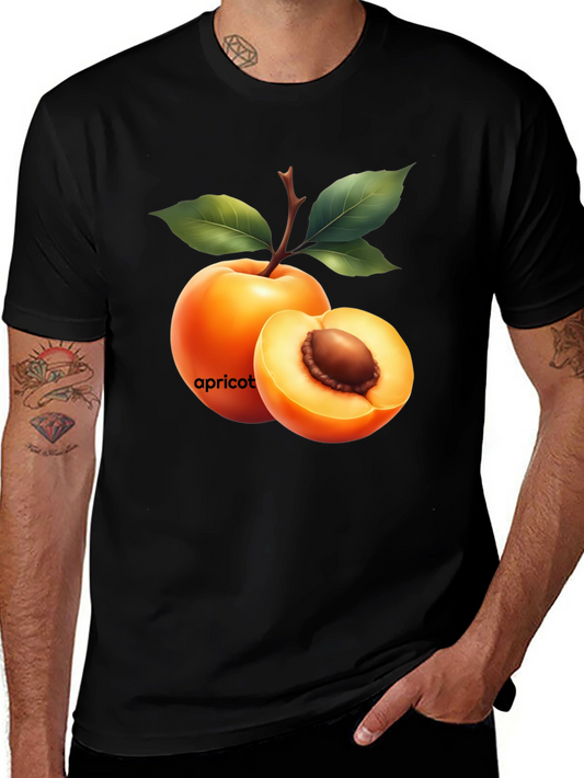 Apricot Graphic Tee - Fresh Fruit Design