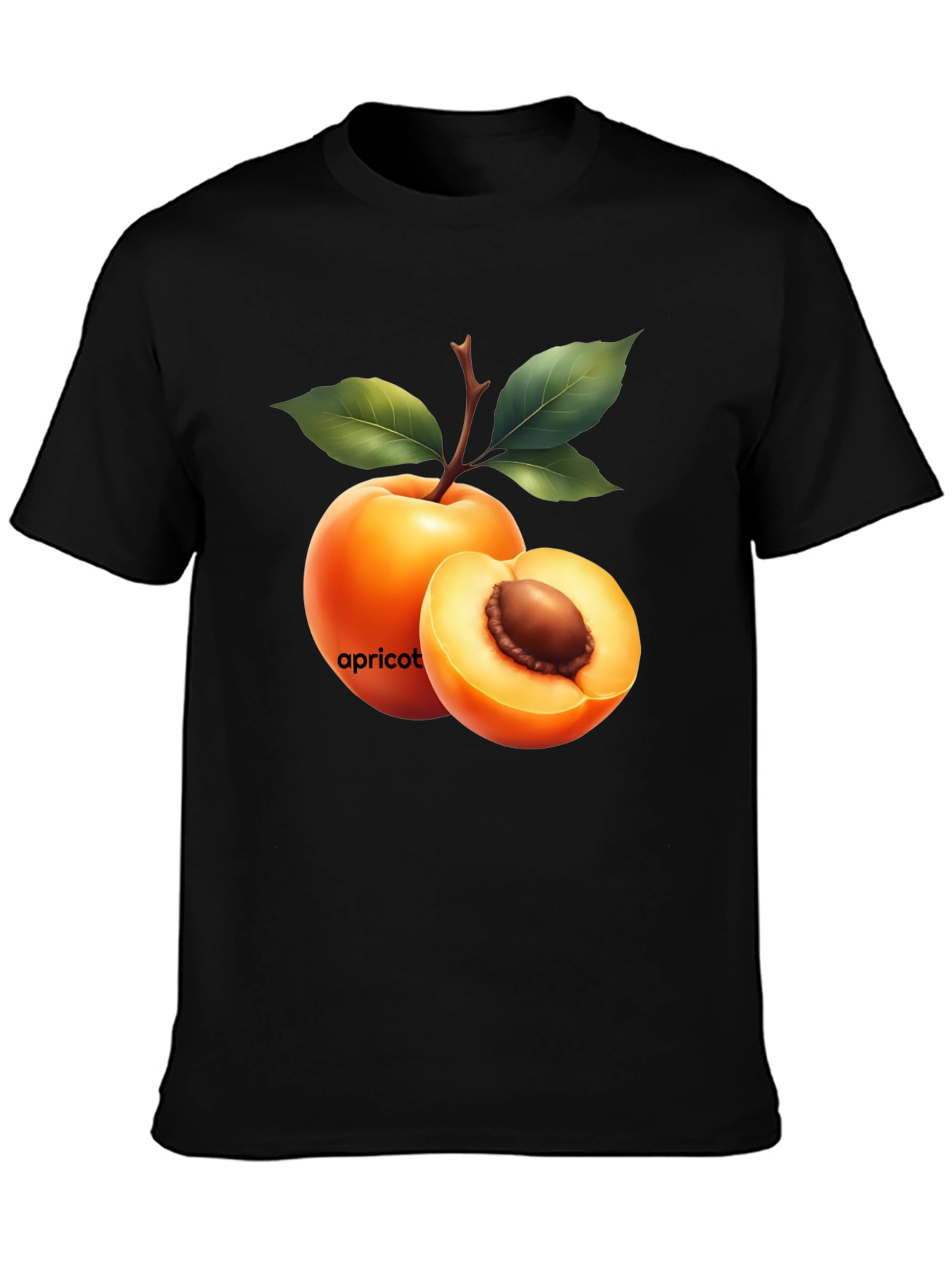 Apricot Graphic Tee - Fresh Fruit Design